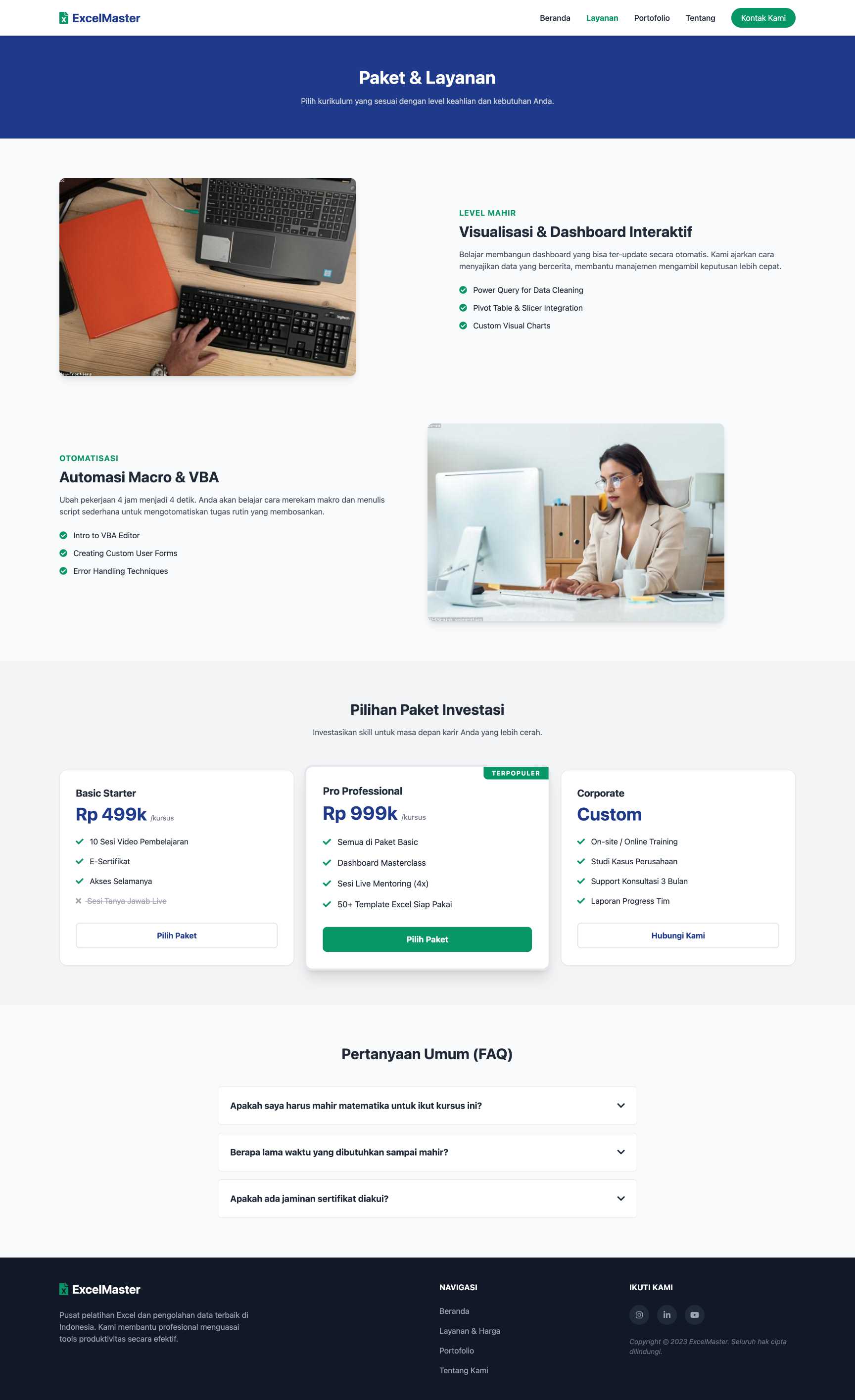 Kursus Excel & Olah Data | Service