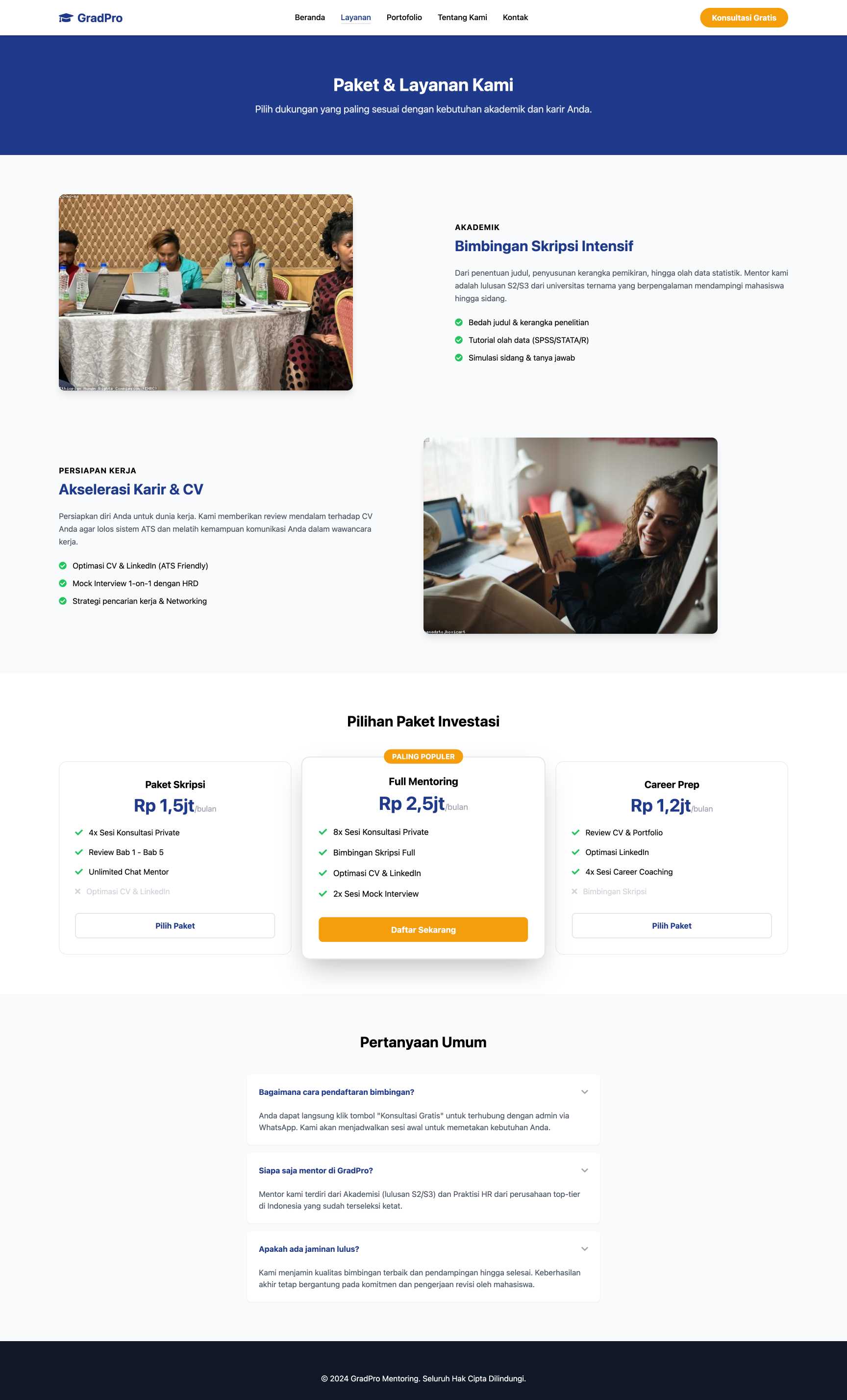 Bimbingan Skripsi & Karir | Service