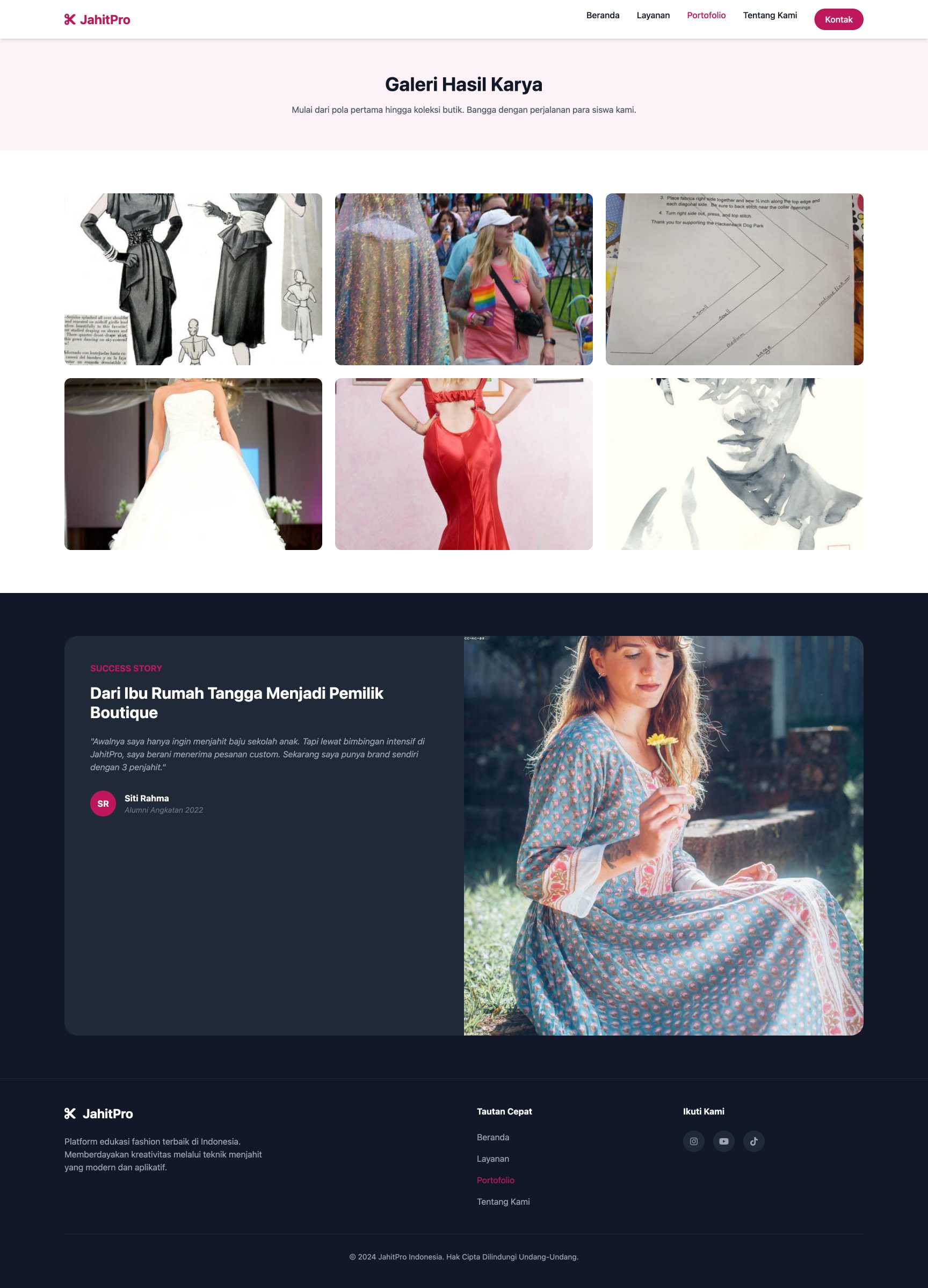 Kursus Menjahit & Fashion Design | Portfolio