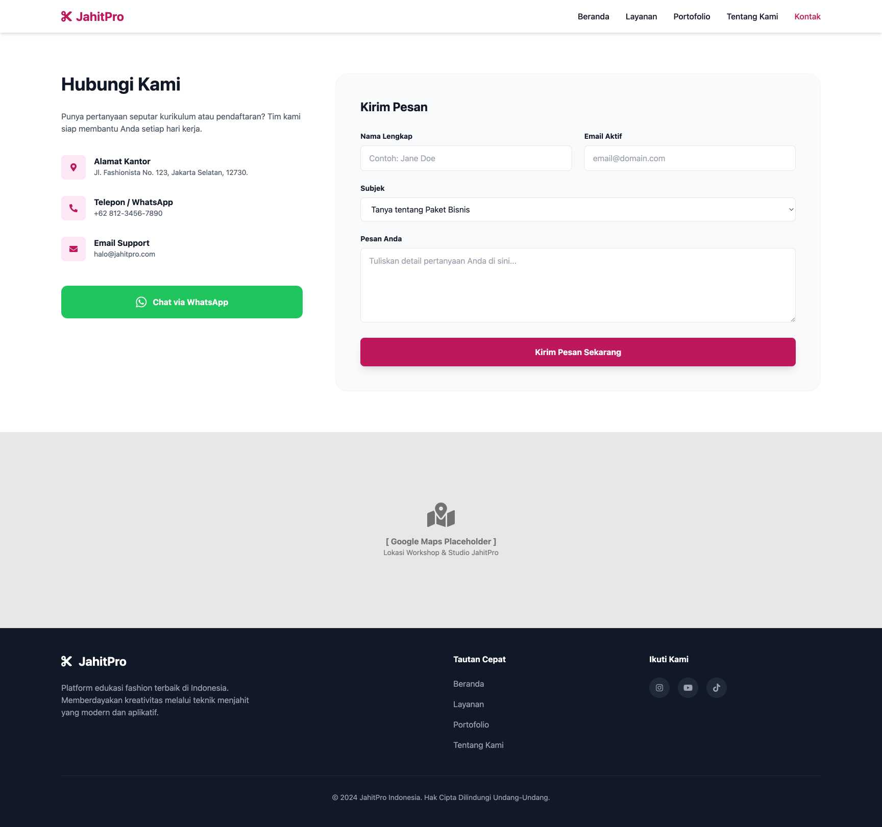 Kursus Menjahit & Fashion Design | Contact