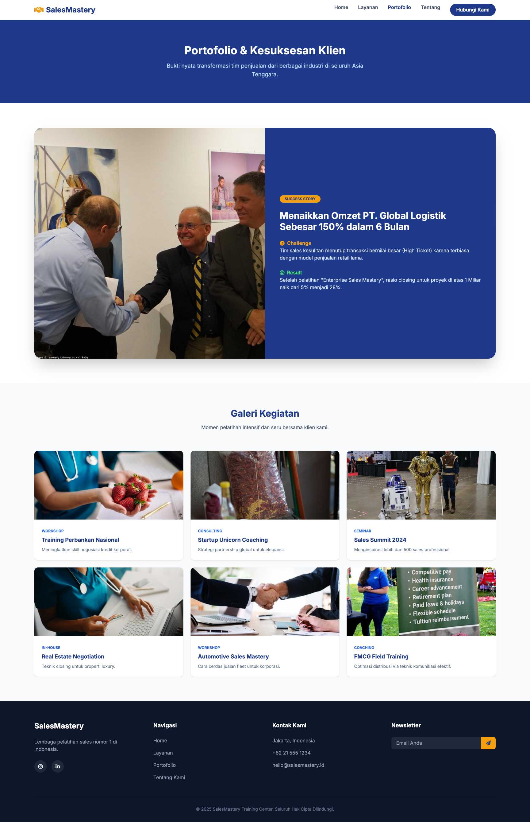 Pelatihan Sales & Negotiation | Portfolio