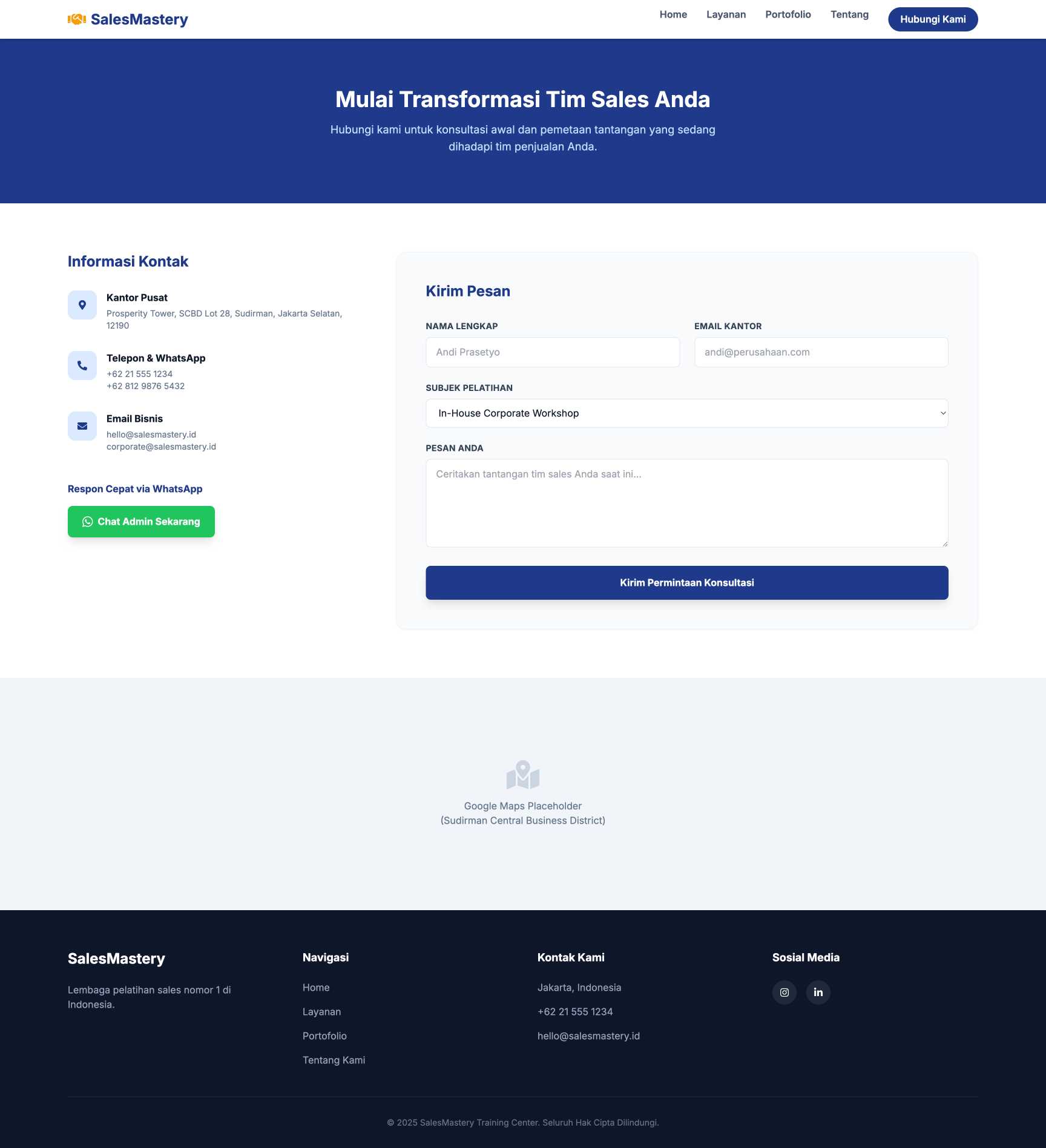 Pelatihan Sales & Negotiation | Contact