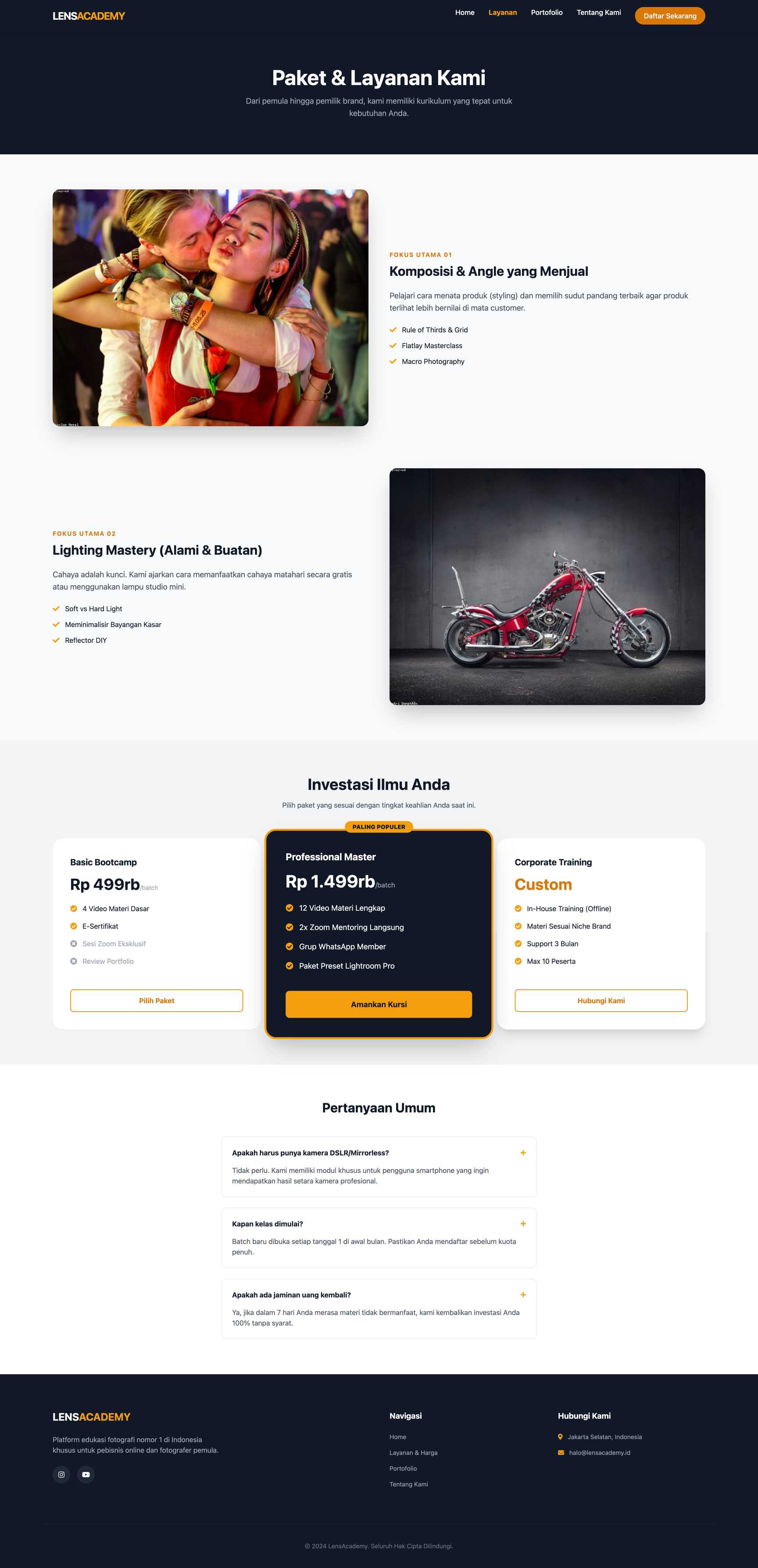 Kursus Fotografi Produk | Service