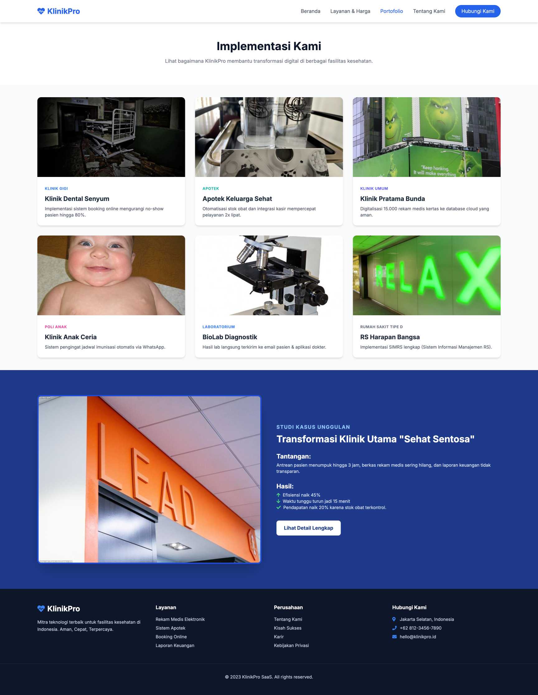 SaaS Klinik Digital | Portfolio