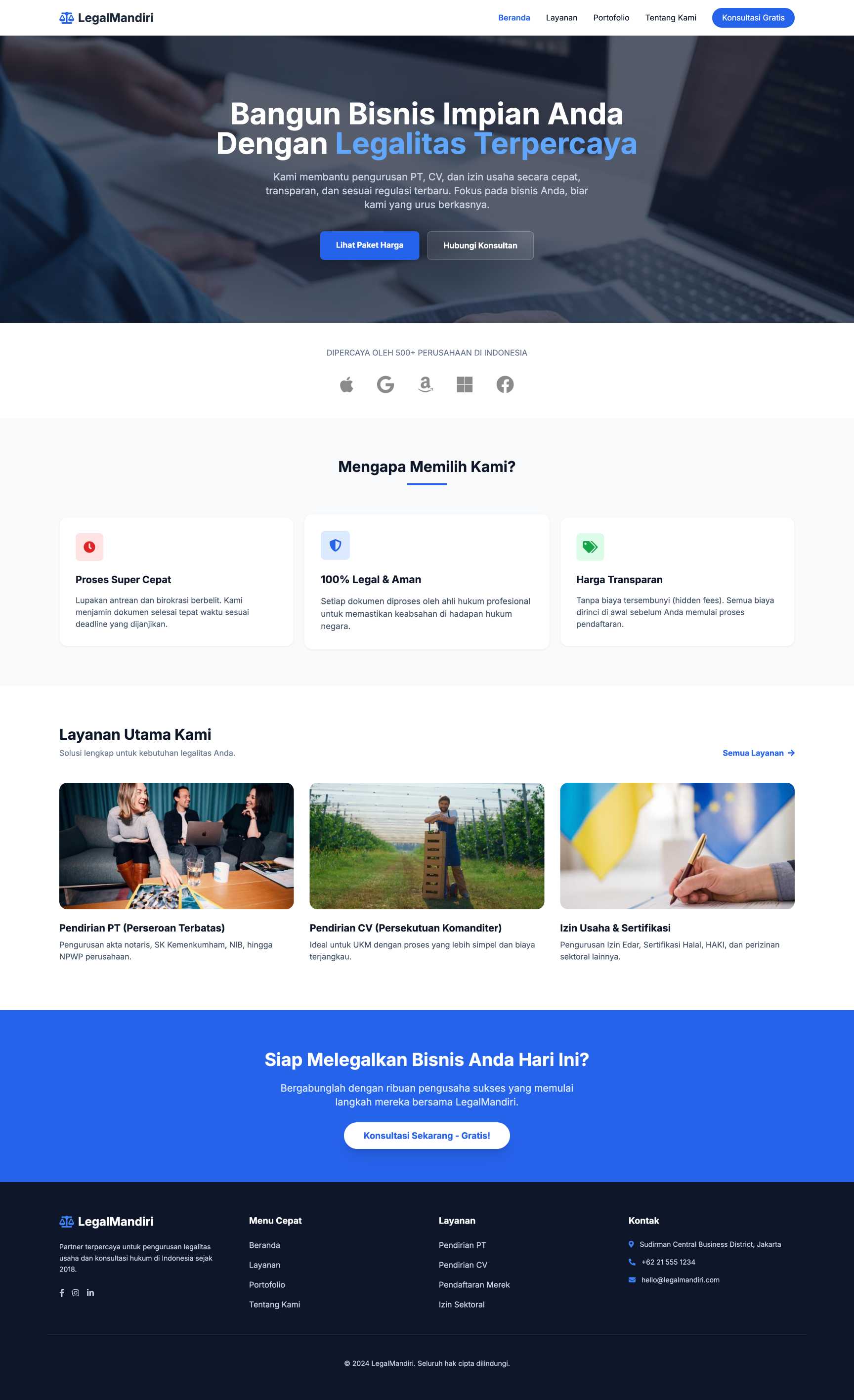 Jasa Pendirian PT/CV & Legal | Home