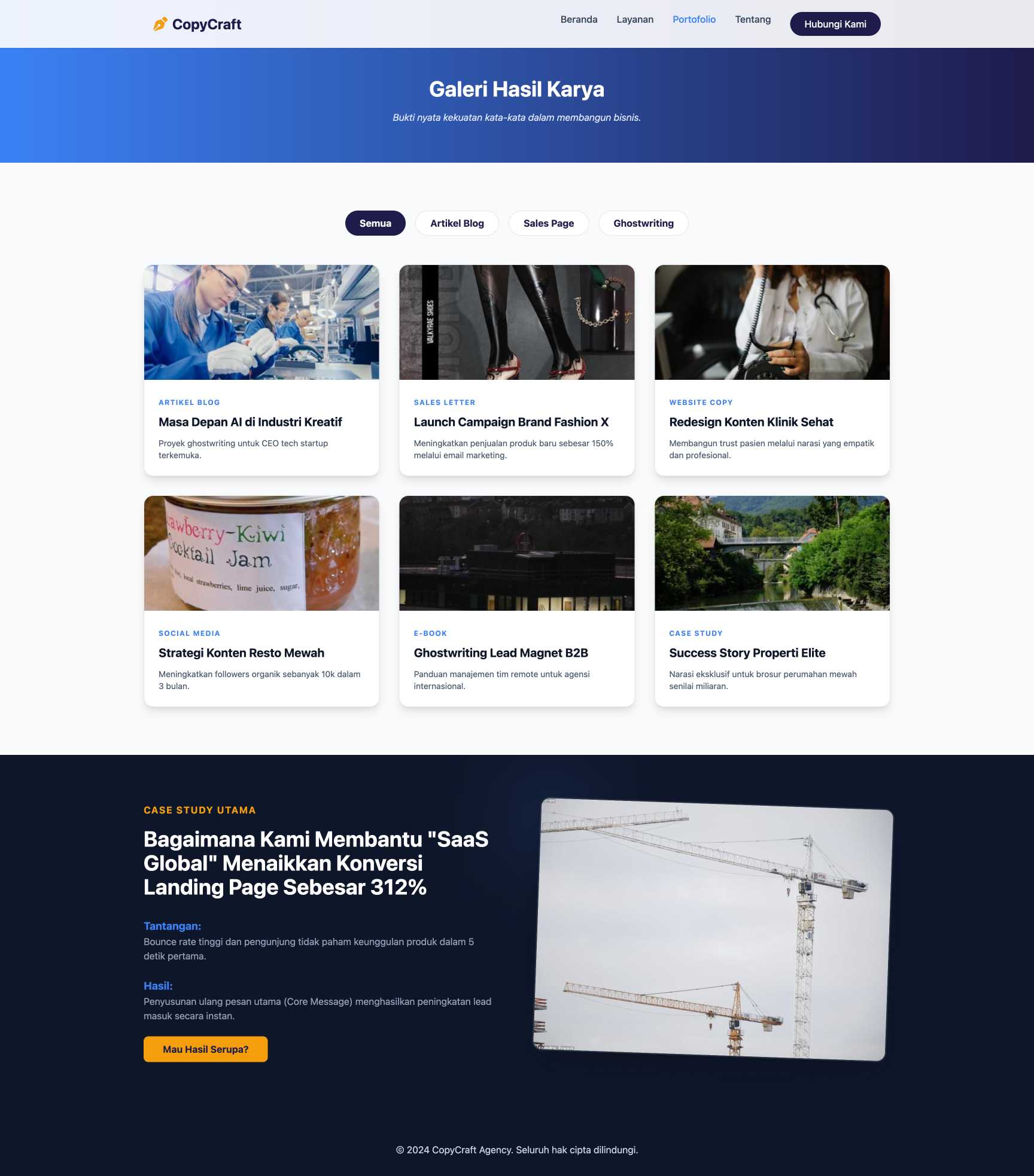 Jasa Copywriting & Ghostwriting | Portfolio