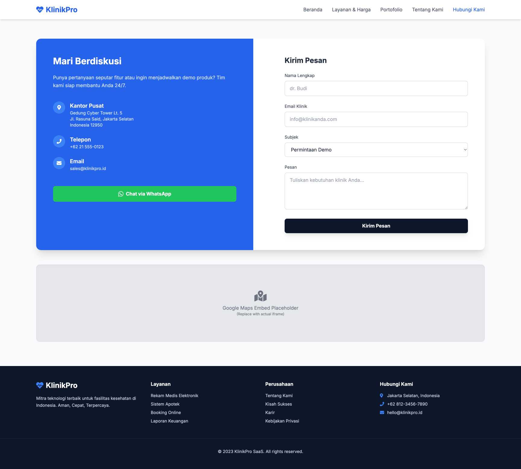 SaaS Klinik Digital | Contact