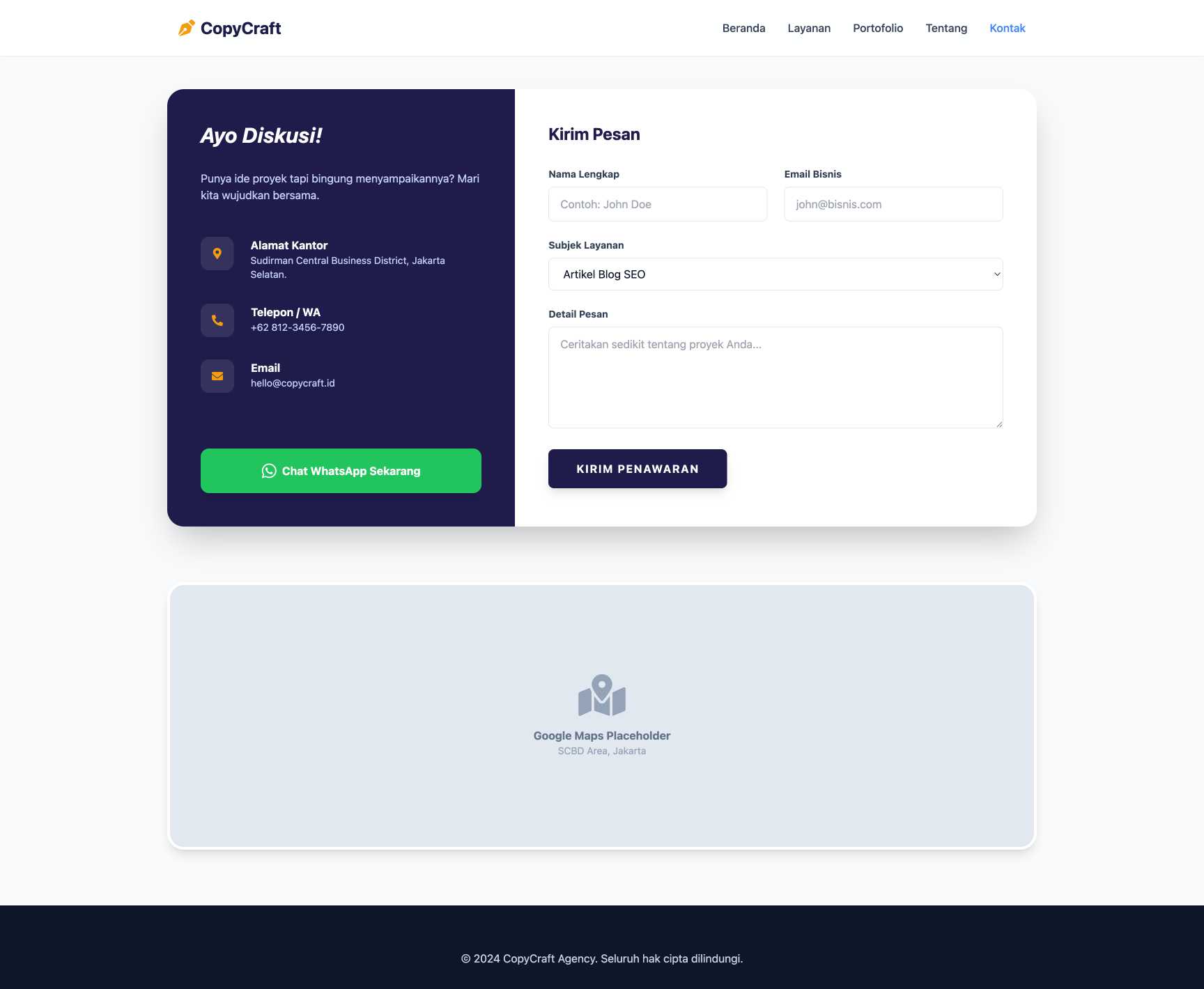 Jasa Copywriting & Ghostwriting | Contact