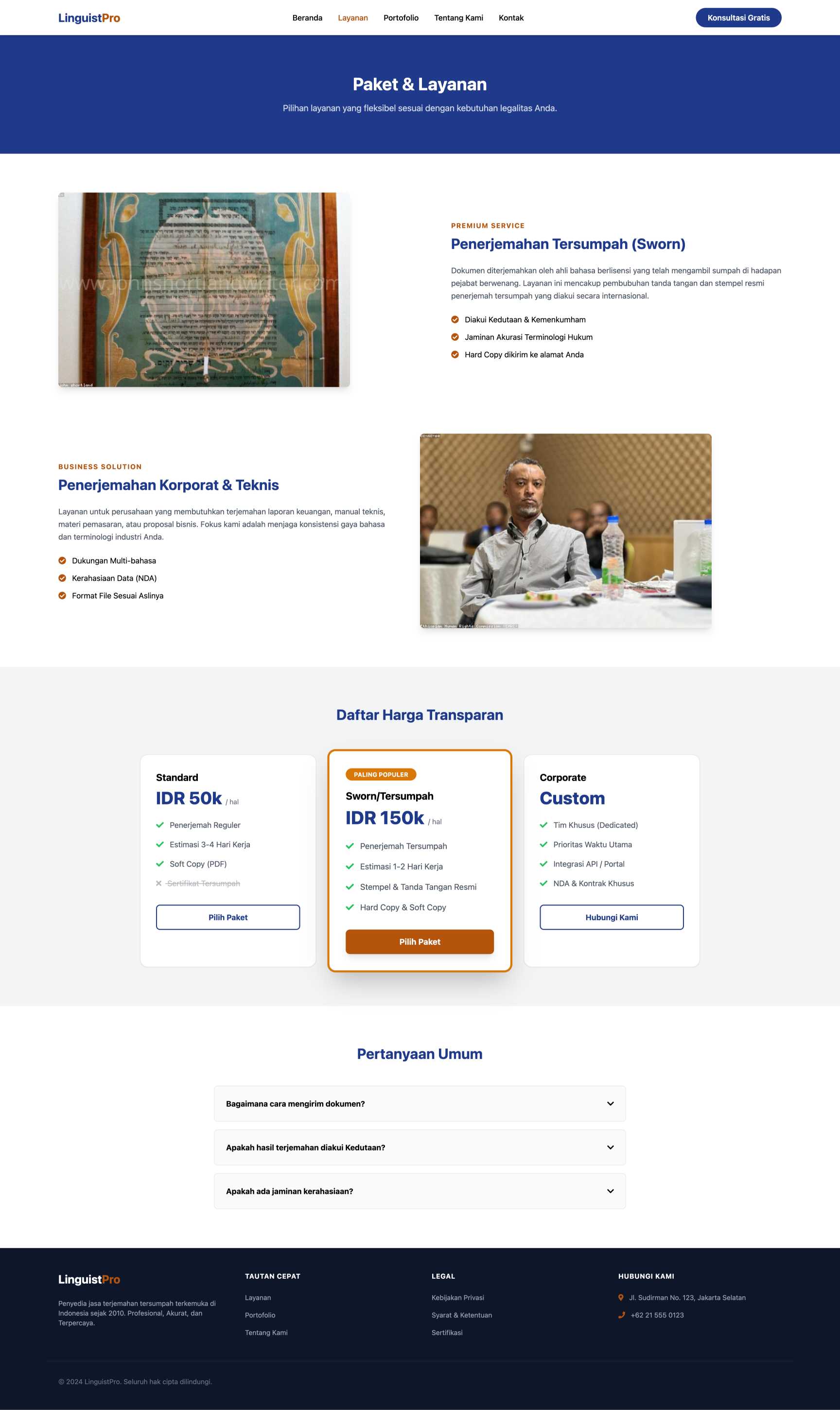 Jasa Penerjemah Tersumpah | Service