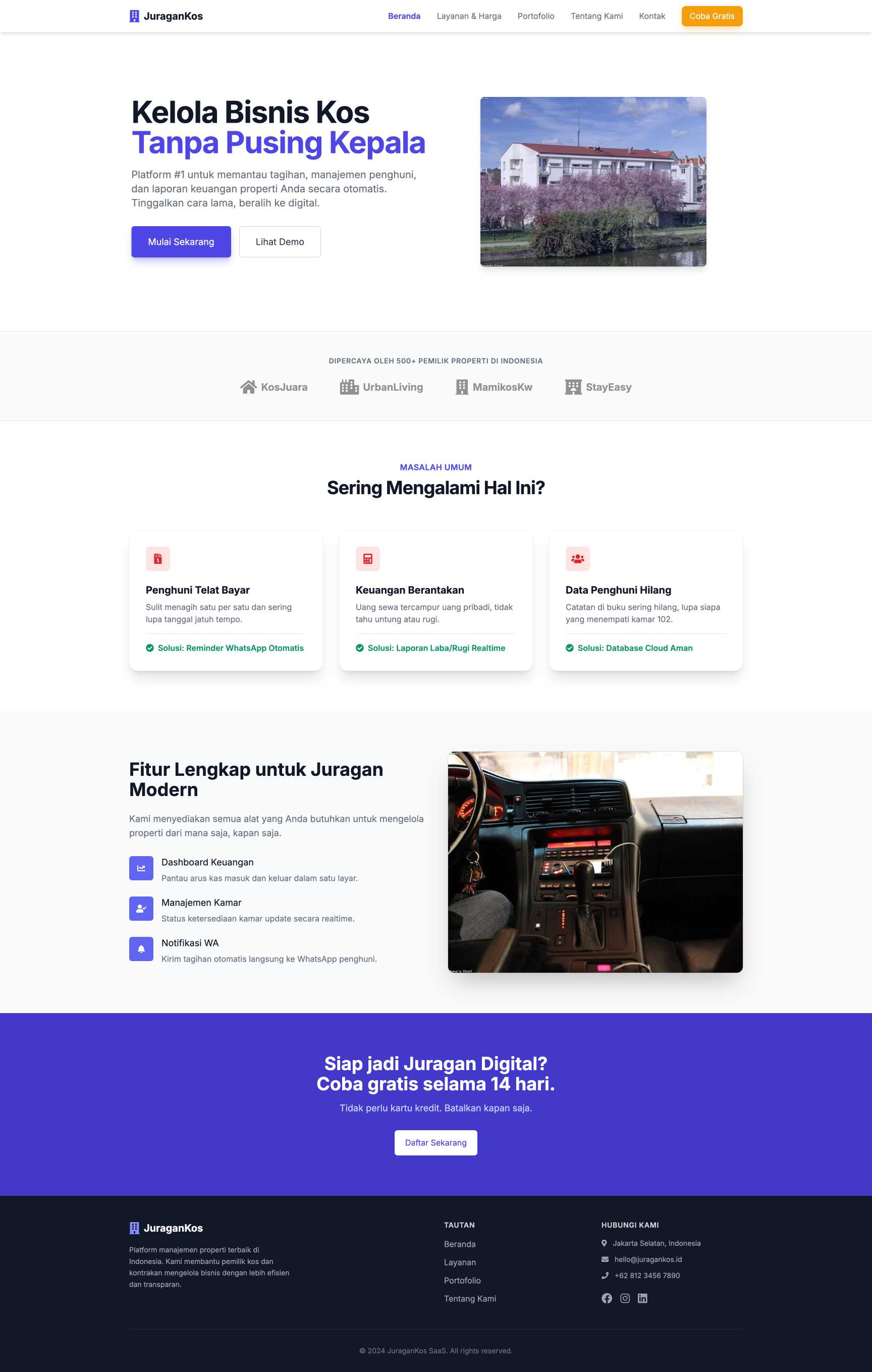 SaaS Manajemen Kos/Kontrakan | Home