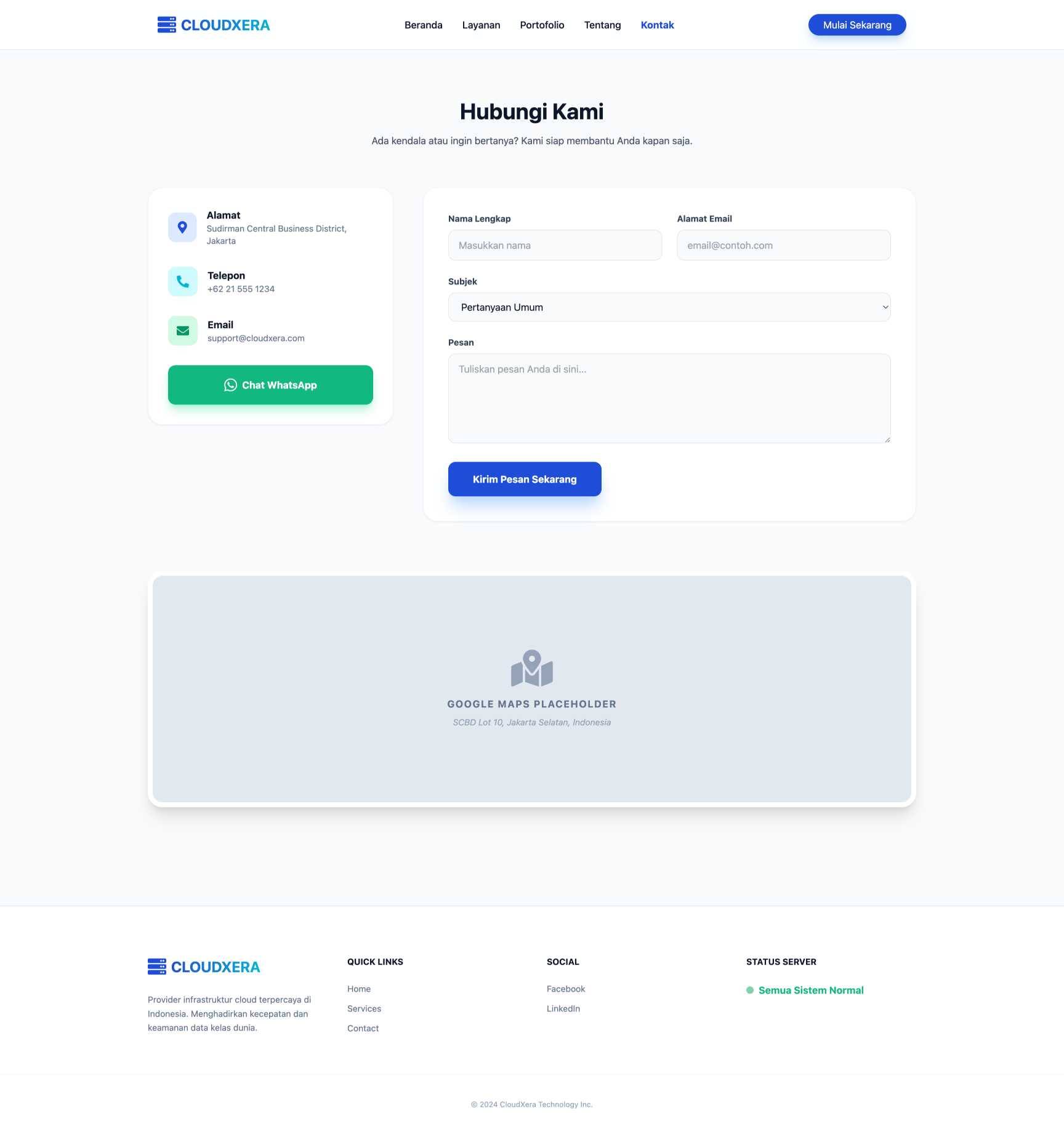 Jasa Cloud Hosting & Server | Contact