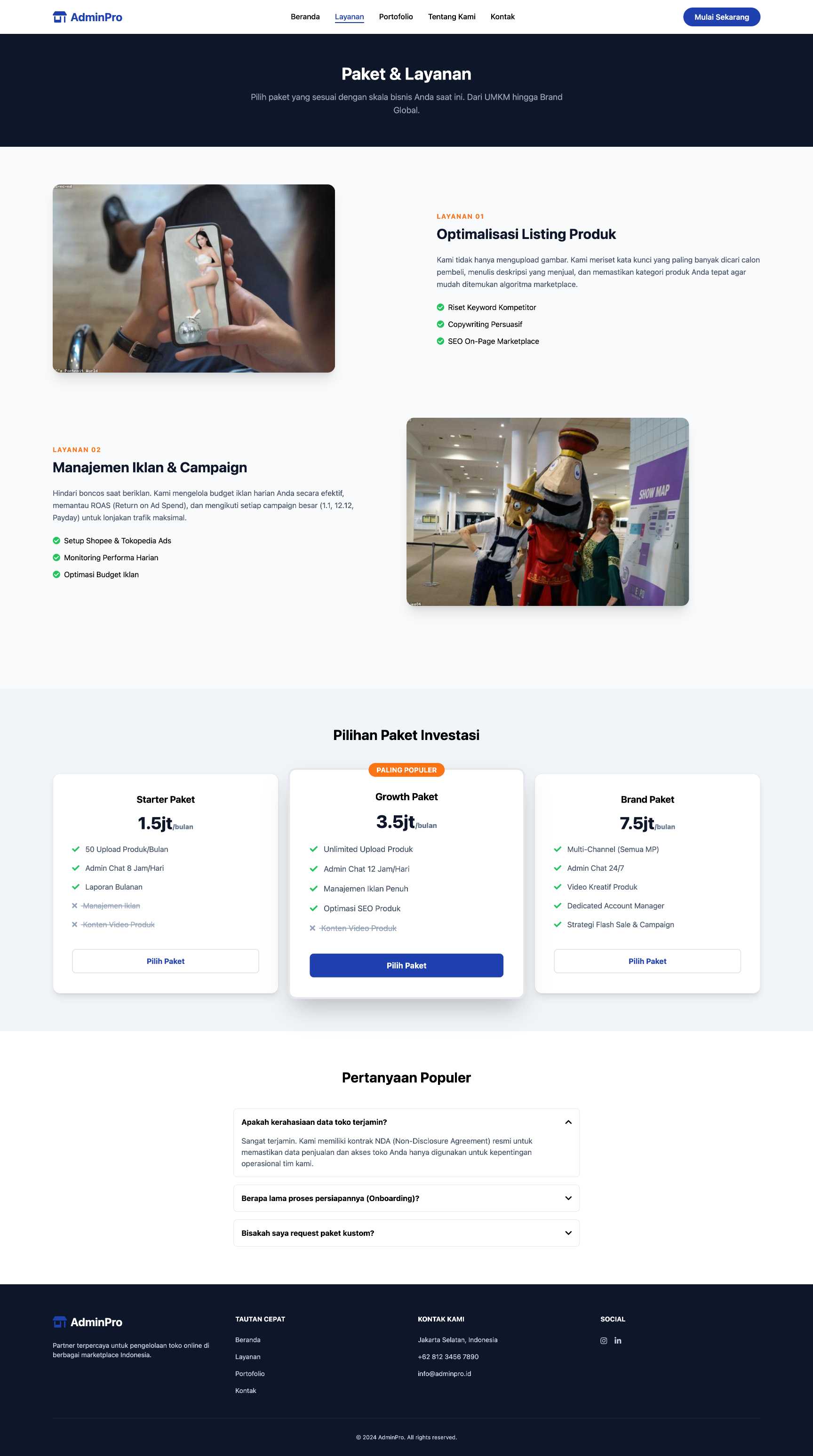 Jasa Admin Marketplace | Service