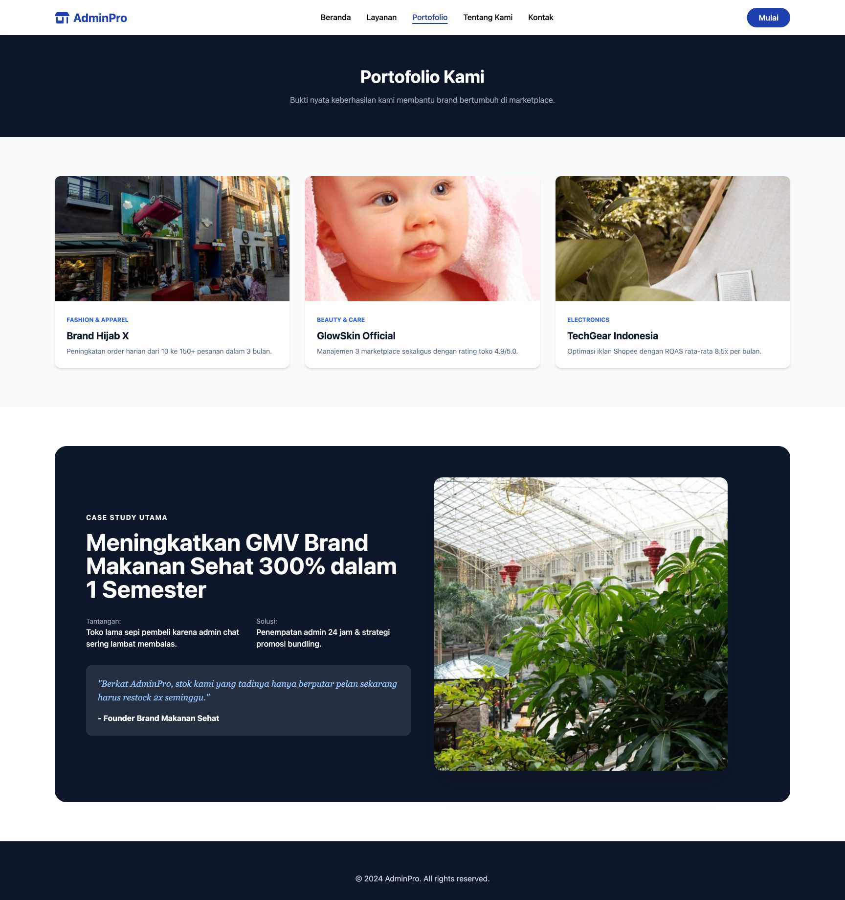 Jasa Admin Marketplace | Portfolio
