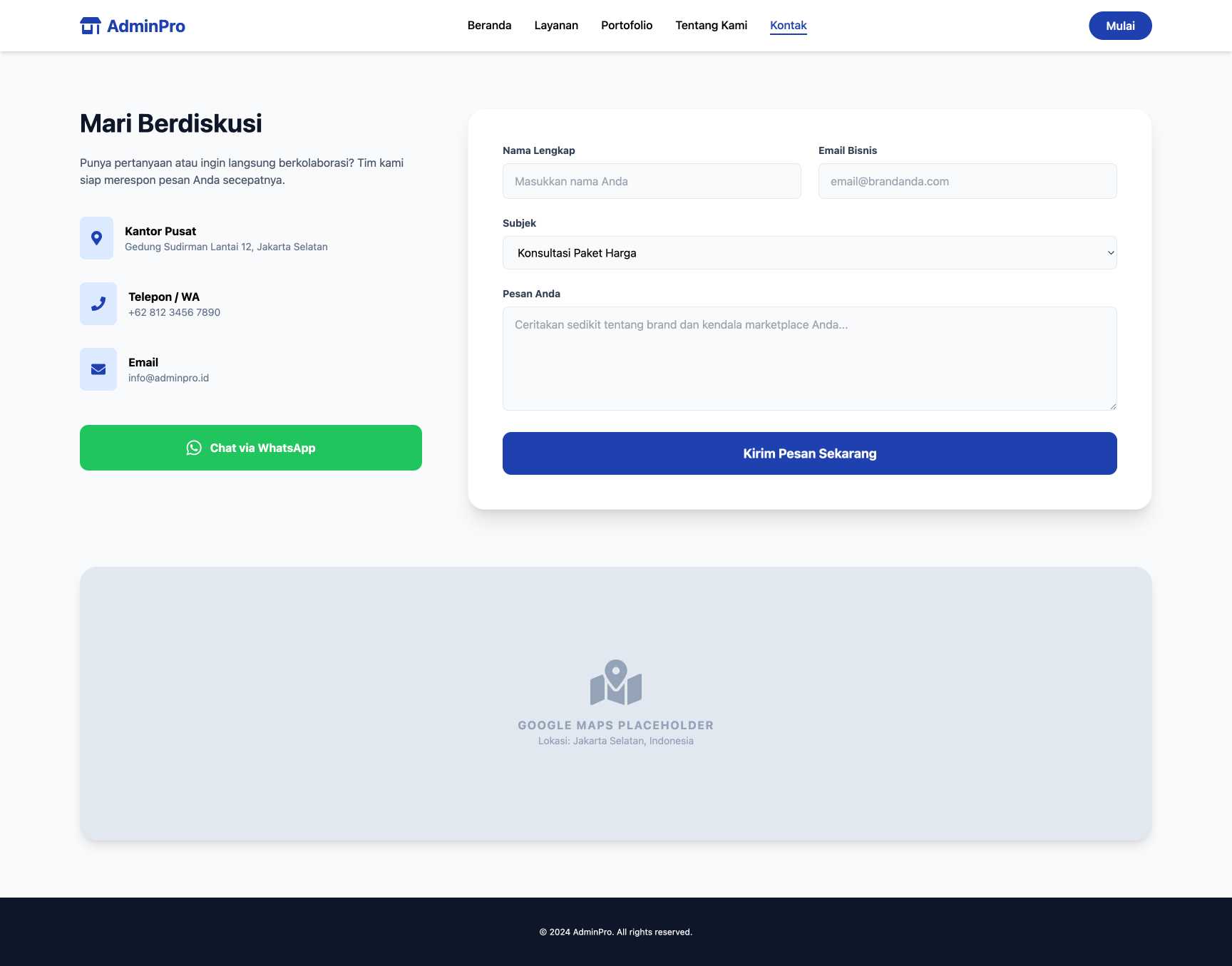 Jasa Admin Marketplace | Contact