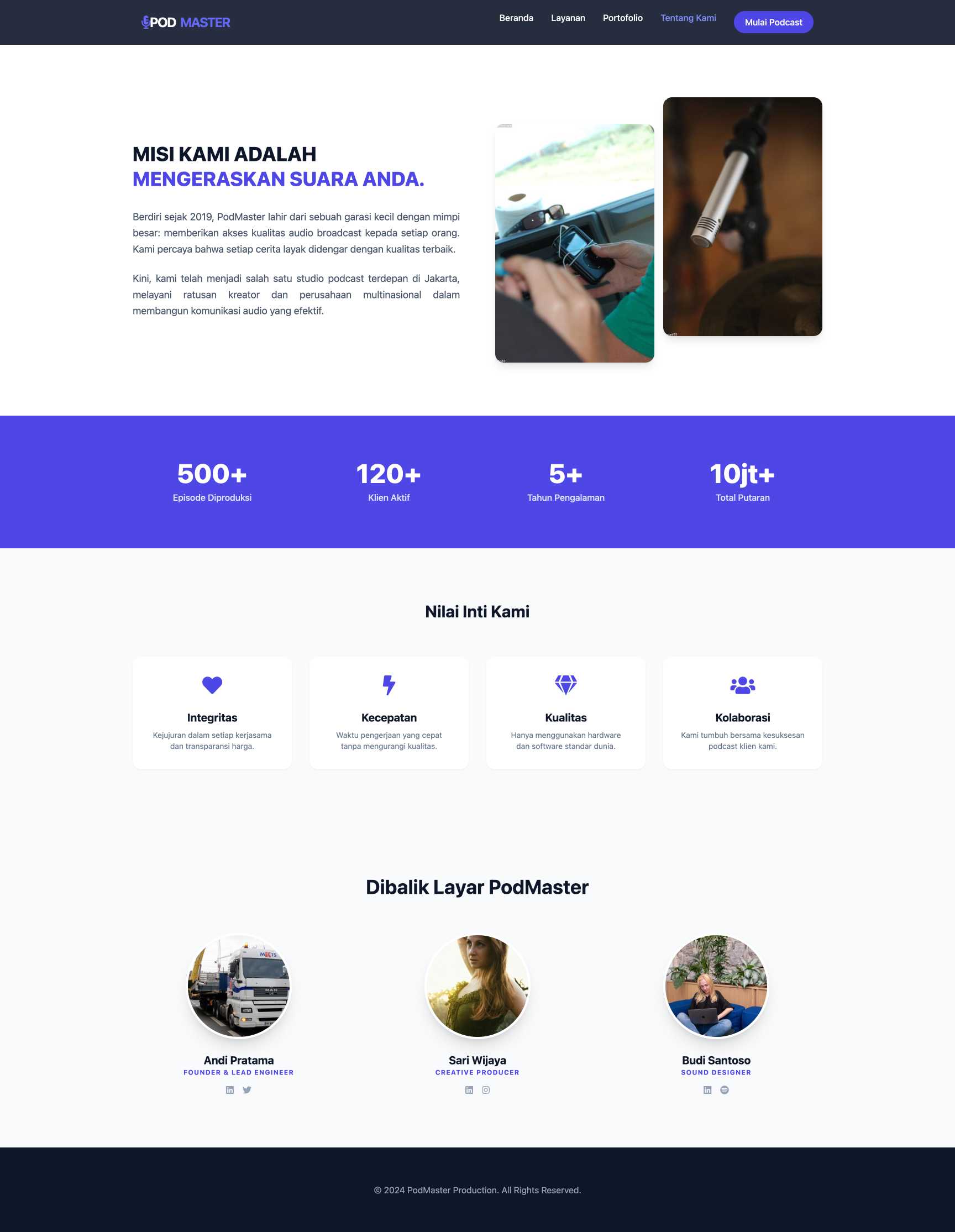 Jasa Podcast Production | About