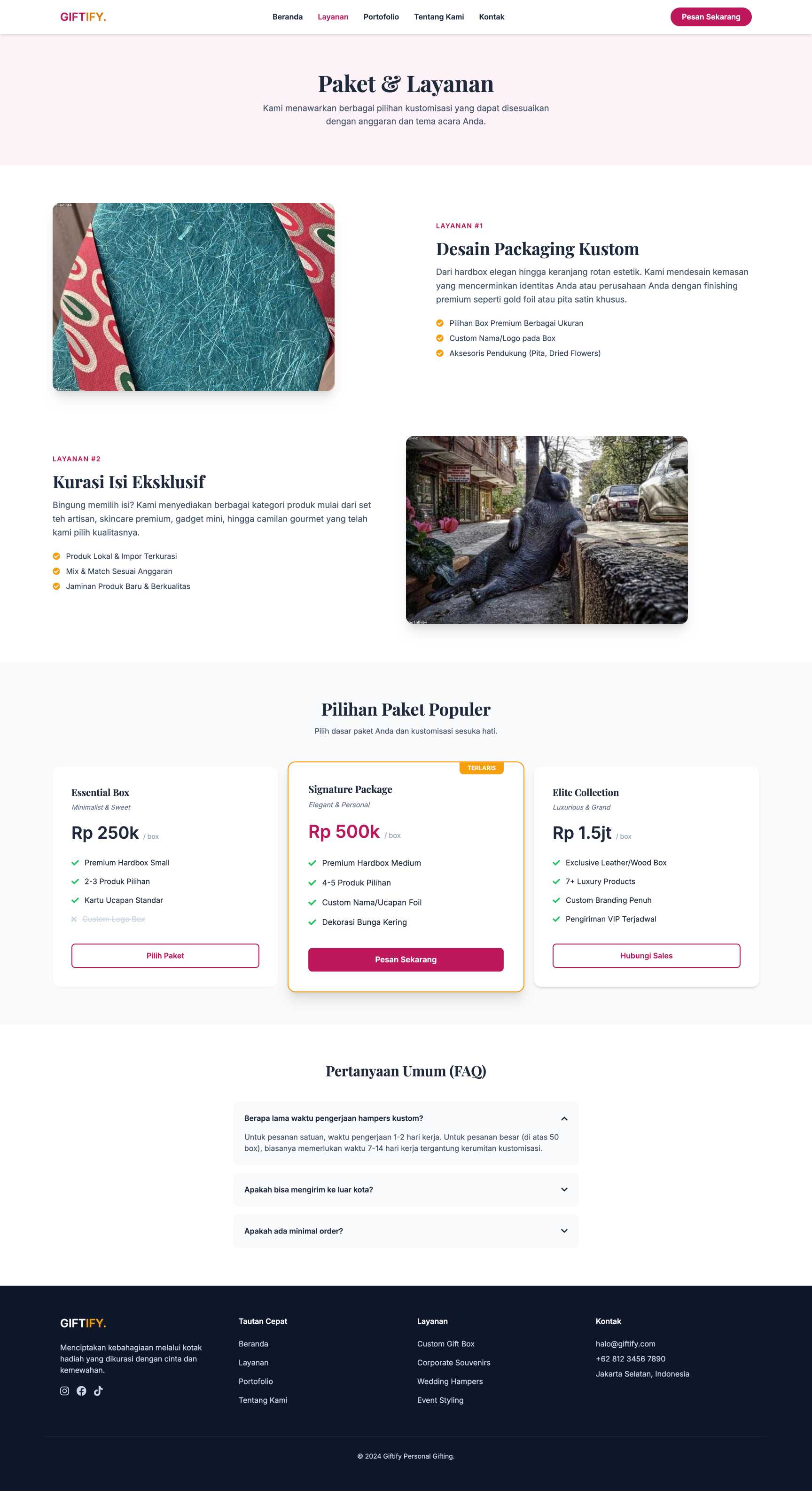 Custom Hampers & Gift Box | Service