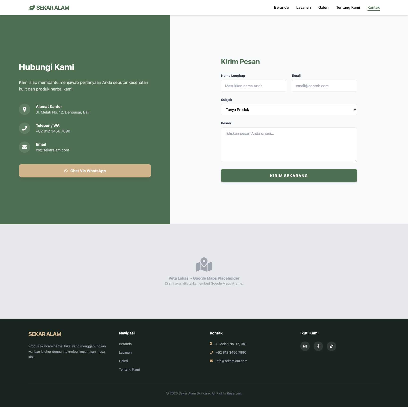 Produk Skincare Herbal Lokal | Contact