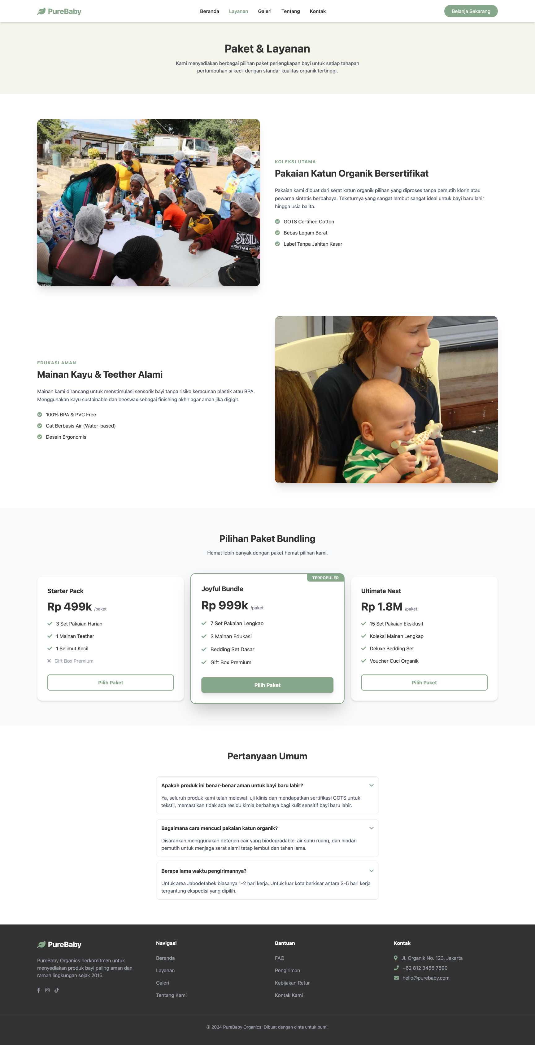 Toko Perlengkapan Bayi Organik | Service