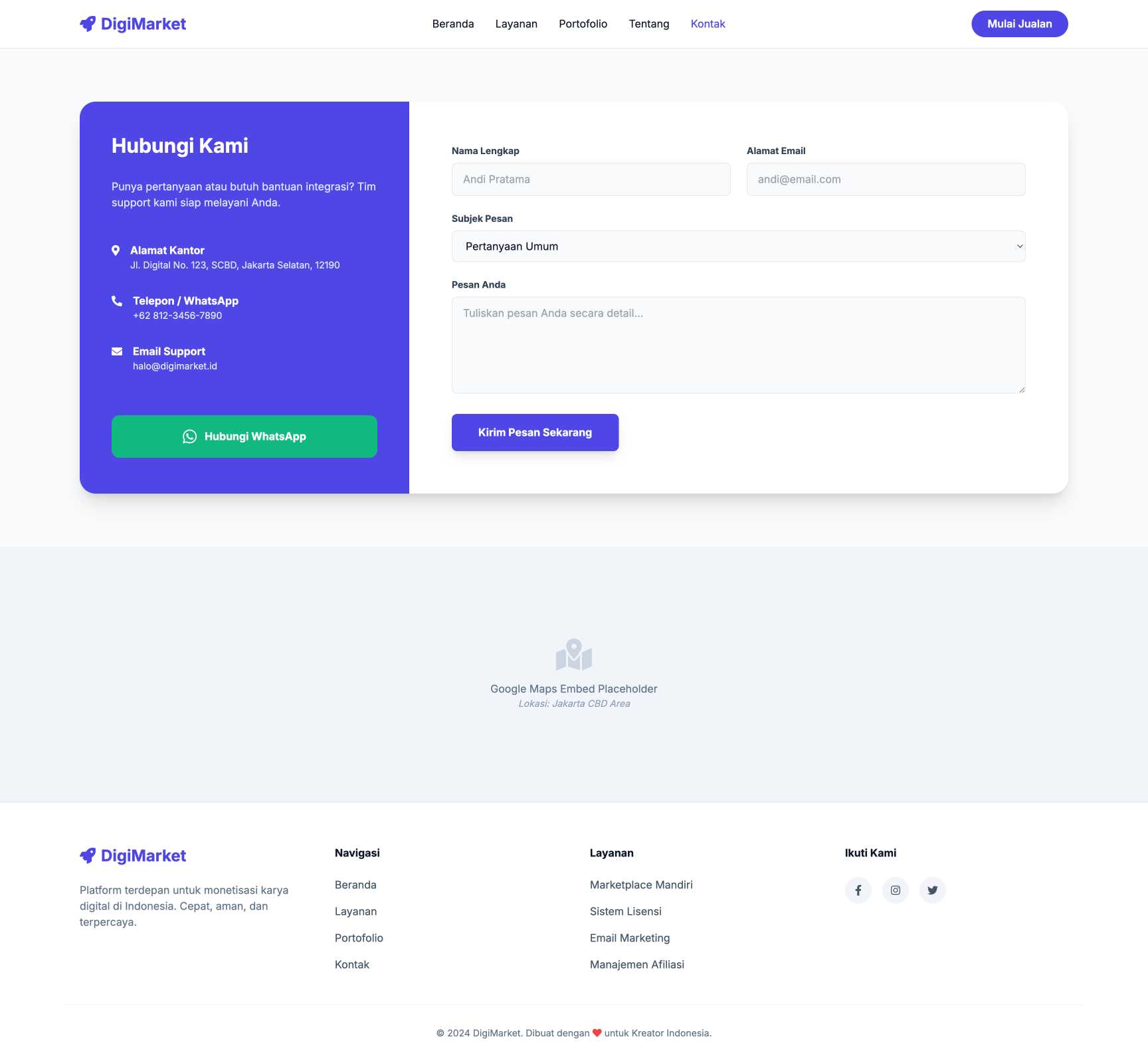 Penjualan Produk Digital (Template/Ebook) | Contact