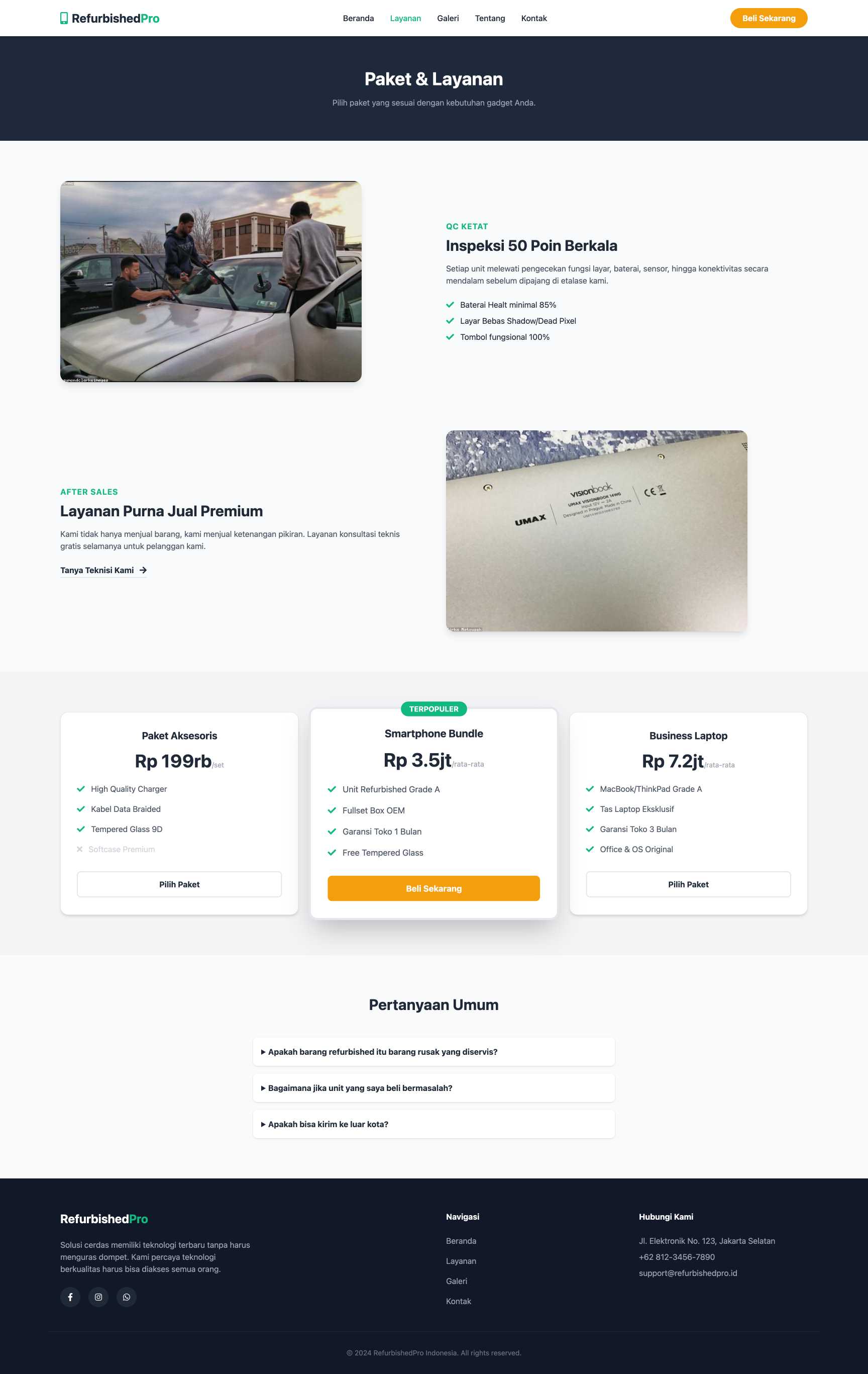 Penjualan Gadget & Aksesoris Refurbished | Service