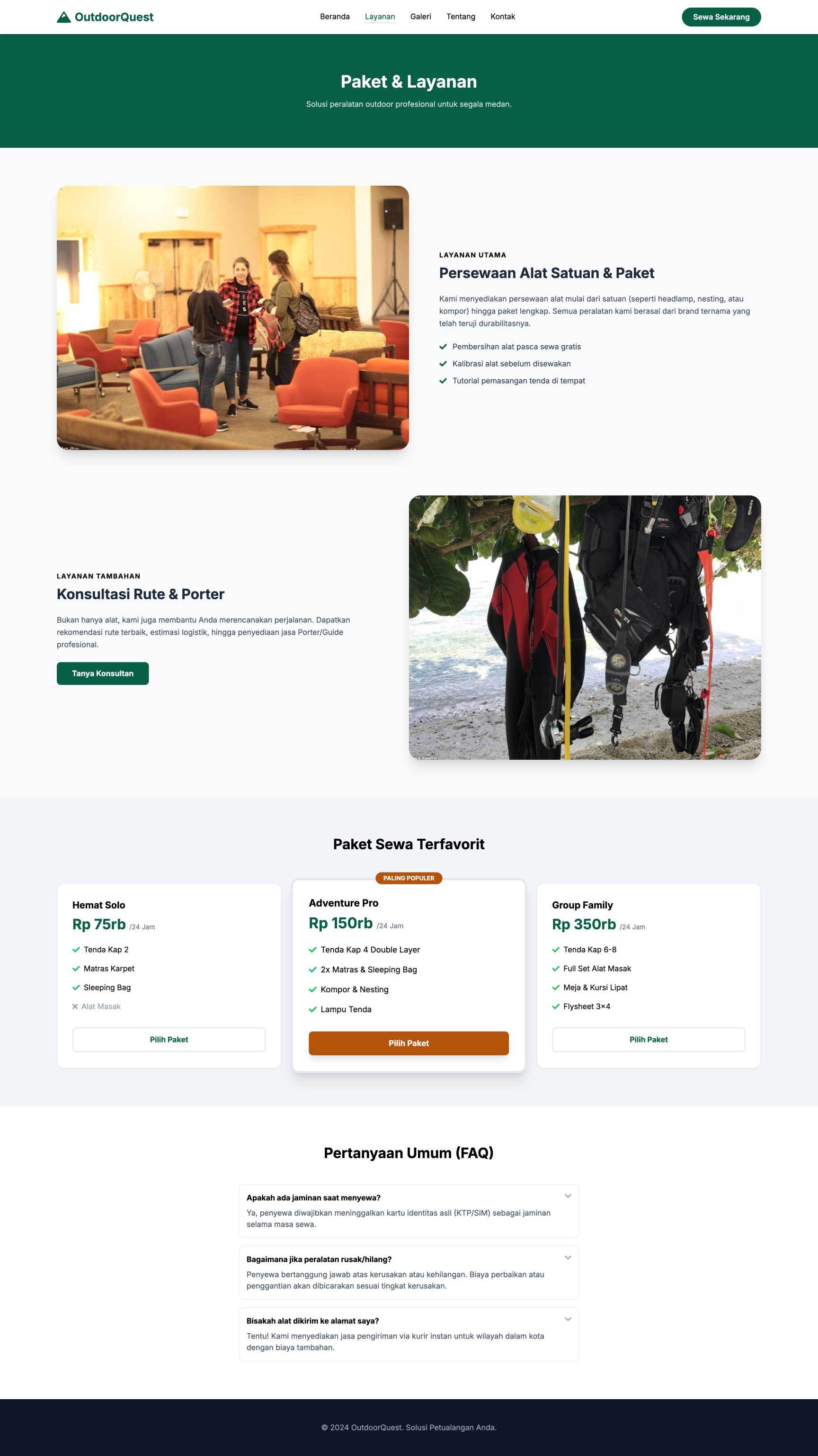 Toko Peralatan Camping & Outdoor | Service