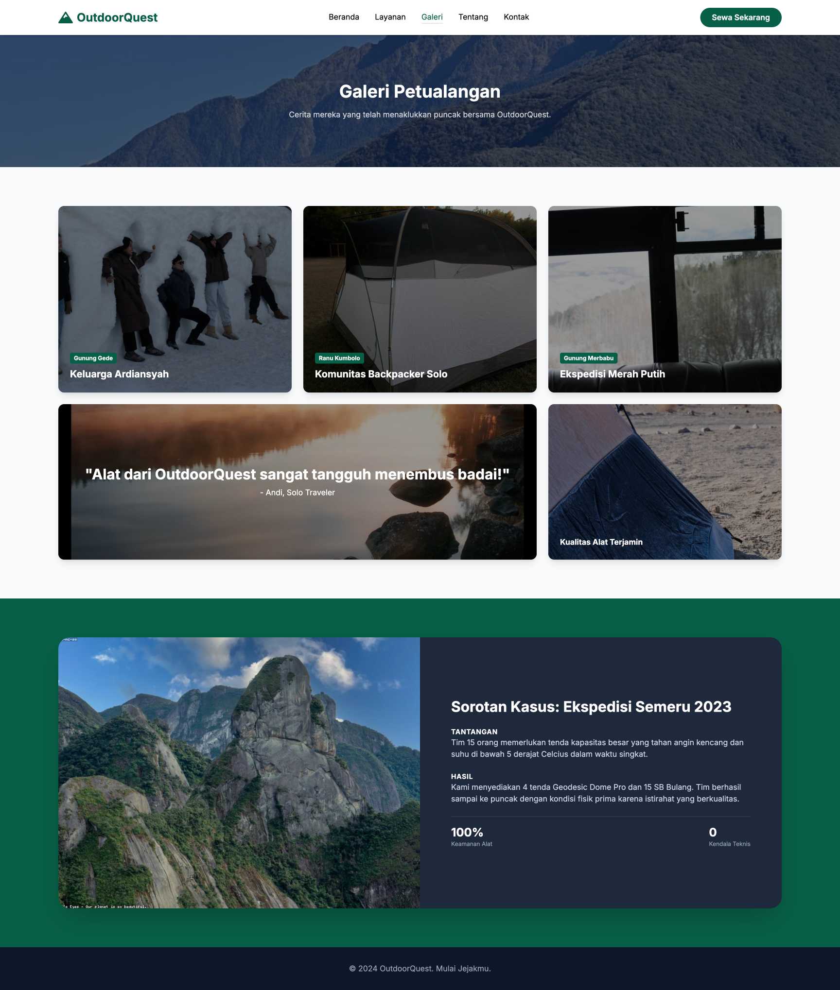 Toko Peralatan Camping & Outdoor | Portfolio