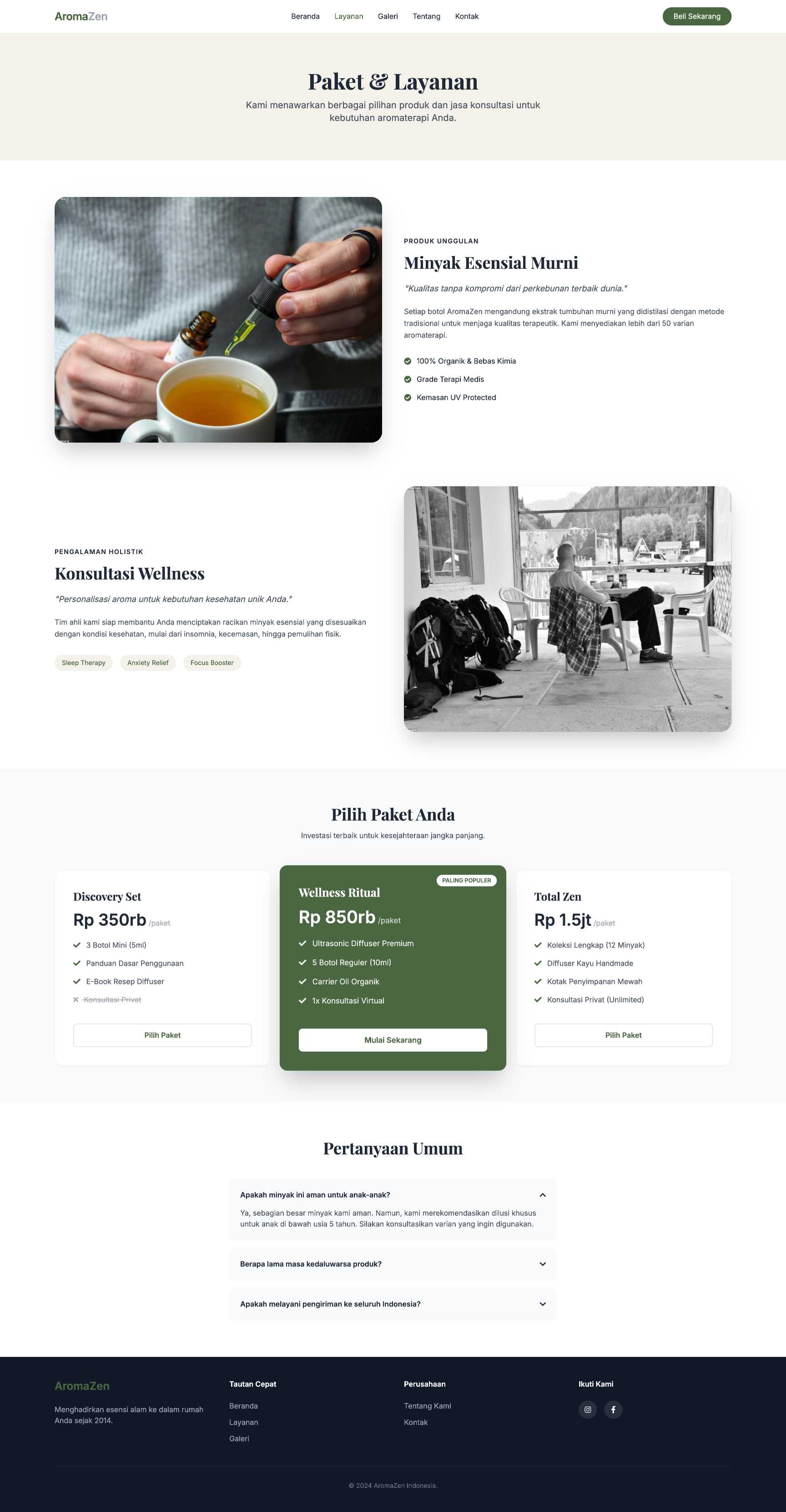 Produk Aromaterapi & Essential Oil | Service