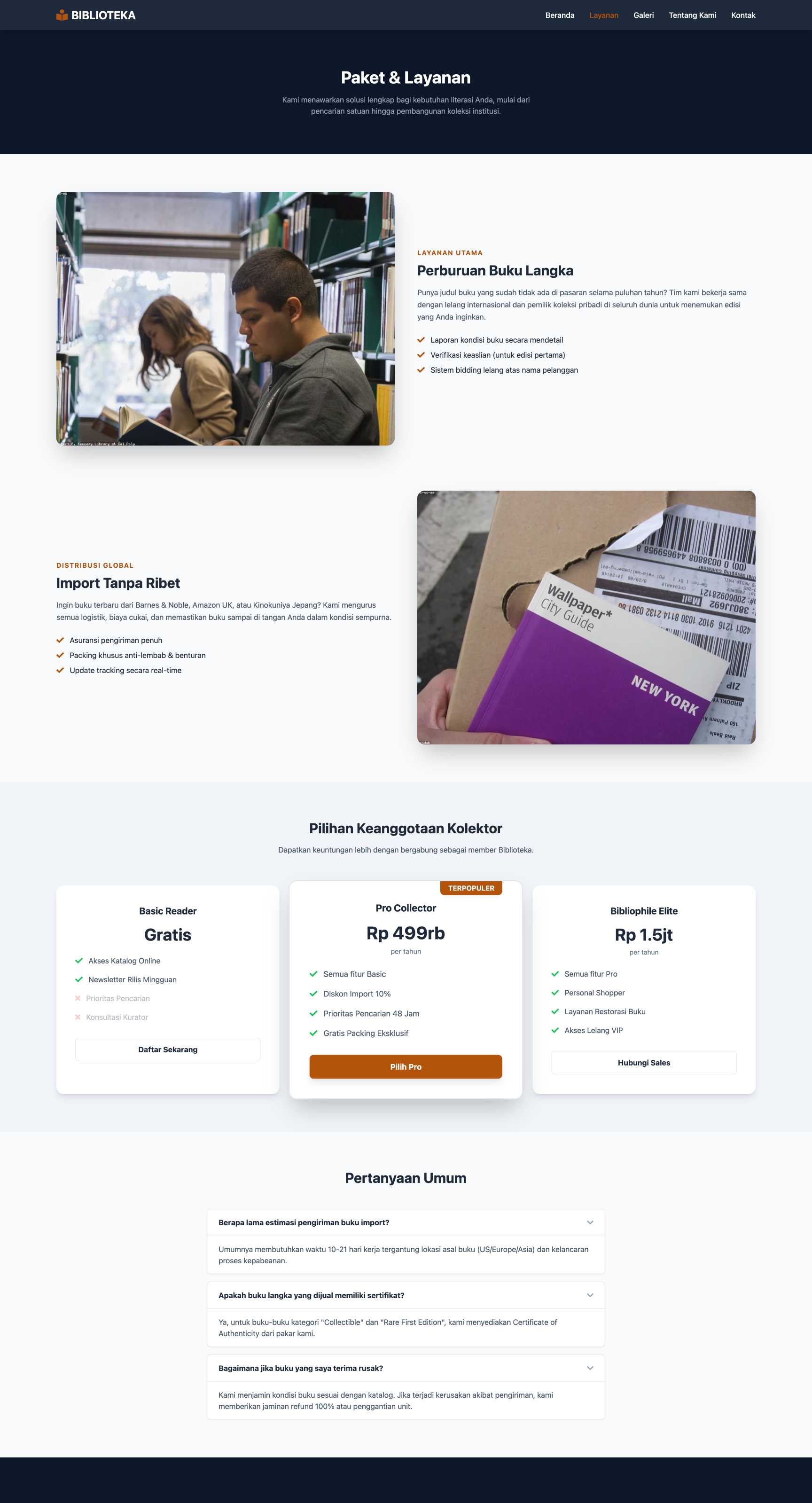 Toko Buku Import & Langka | Service