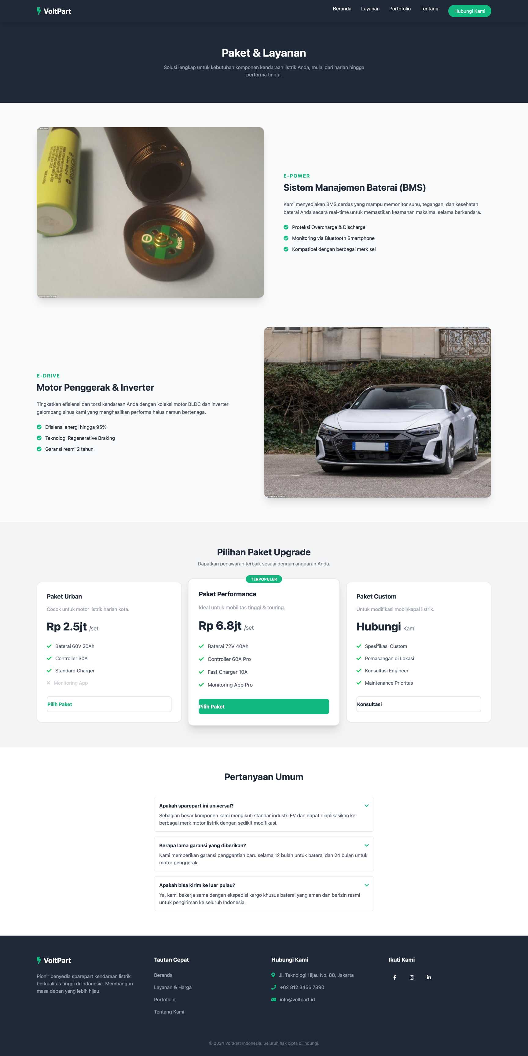 Penjualan Sparepart Kendaraan Listrik | Service