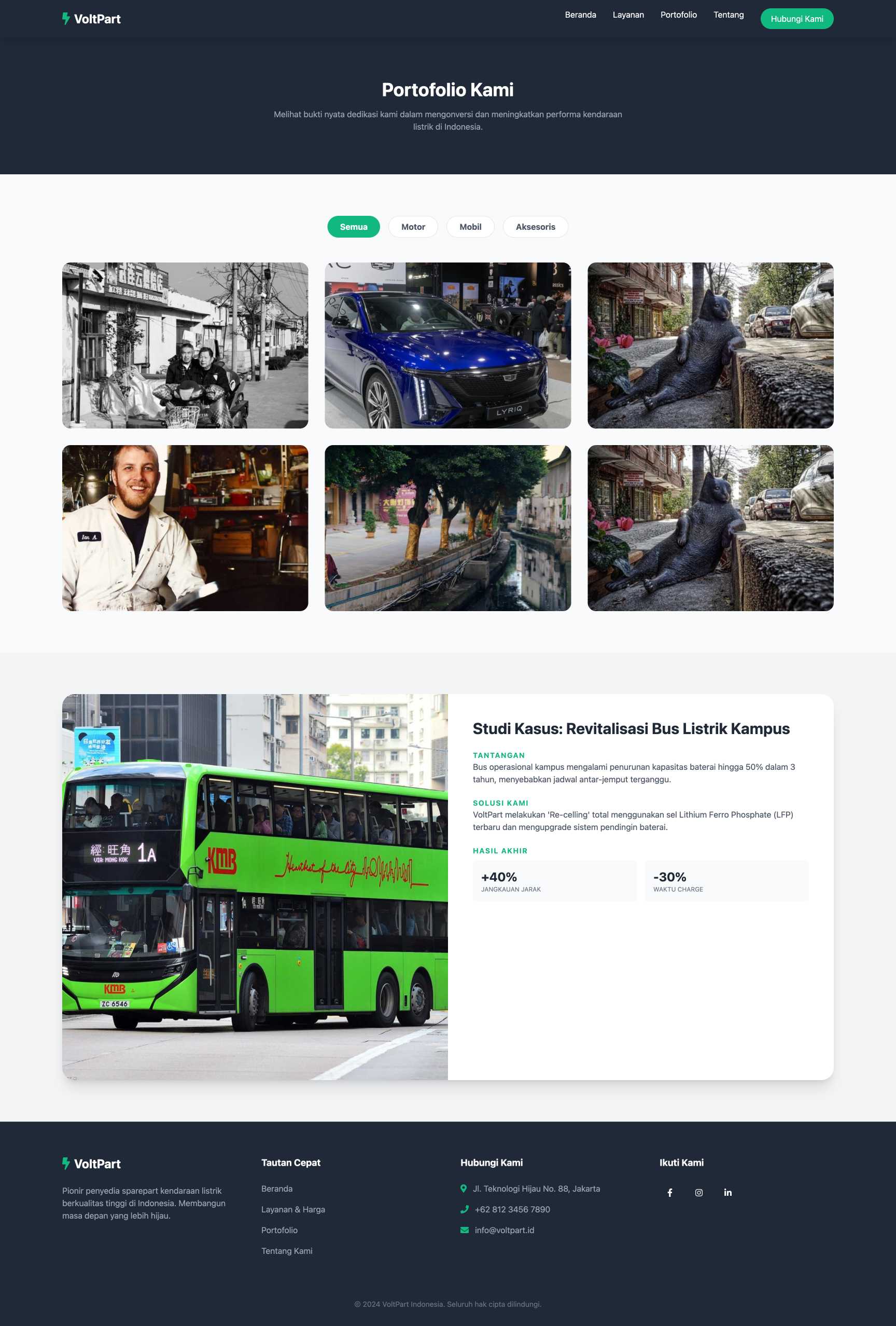Penjualan Sparepart Kendaraan Listrik | Portfolio