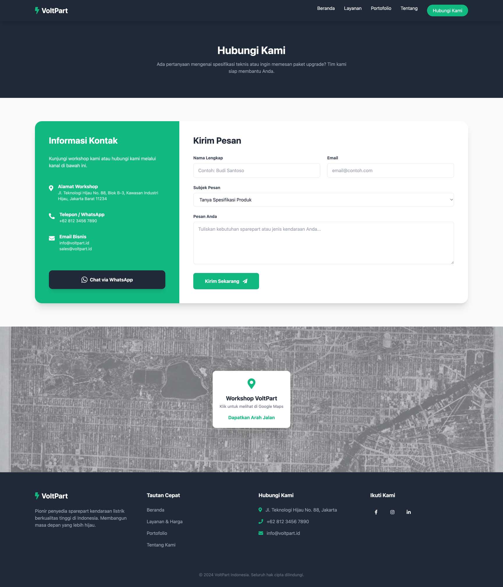 Penjualan Sparepart Kendaraan Listrik | Contact