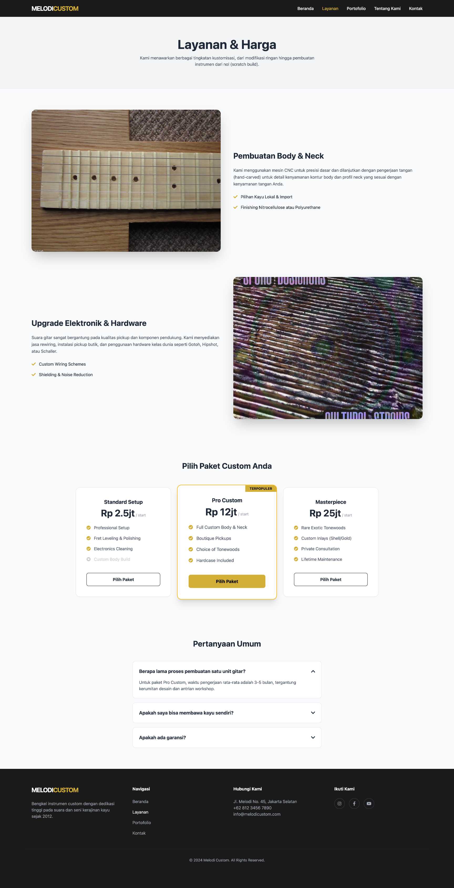 Toko Alat Musik Custom | Service