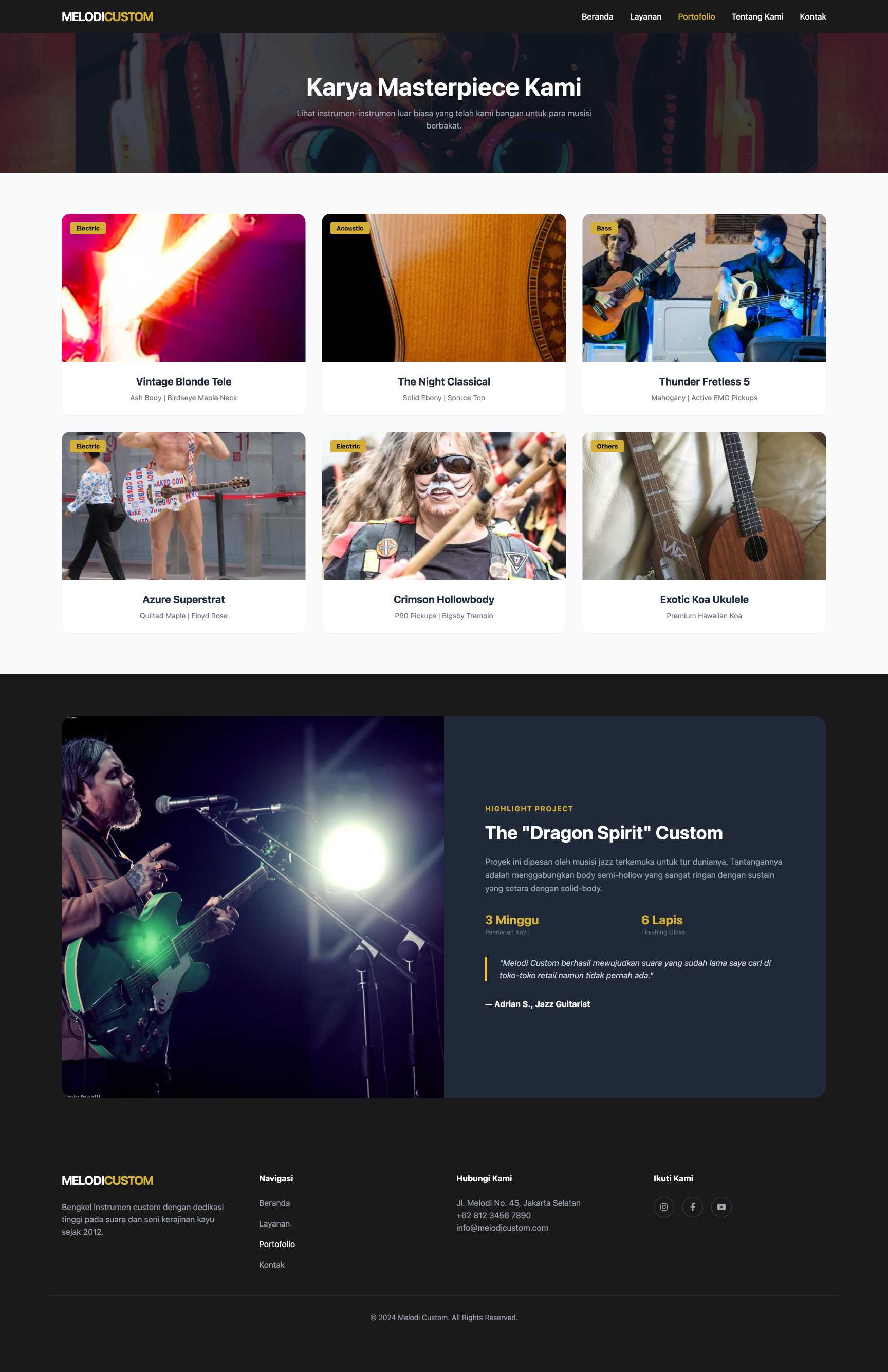 Toko Alat Musik Custom | Portfolio