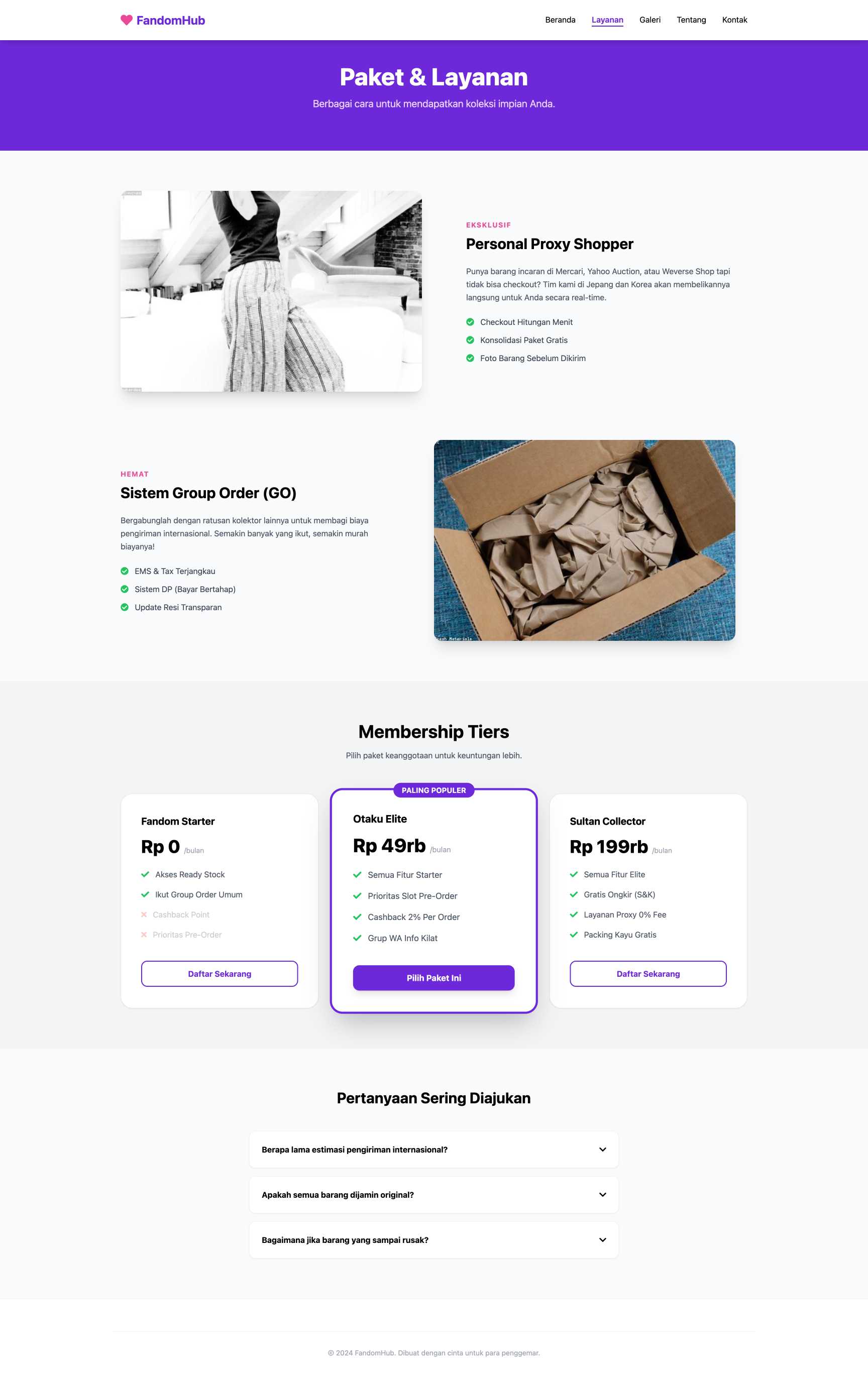 Penjualan Merchandising K-Pop/Anime | Service