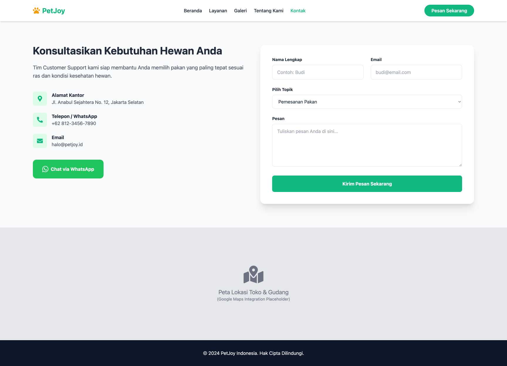 Toko Pakan & Aksesoris Hewan (Pet Shop) | Contact