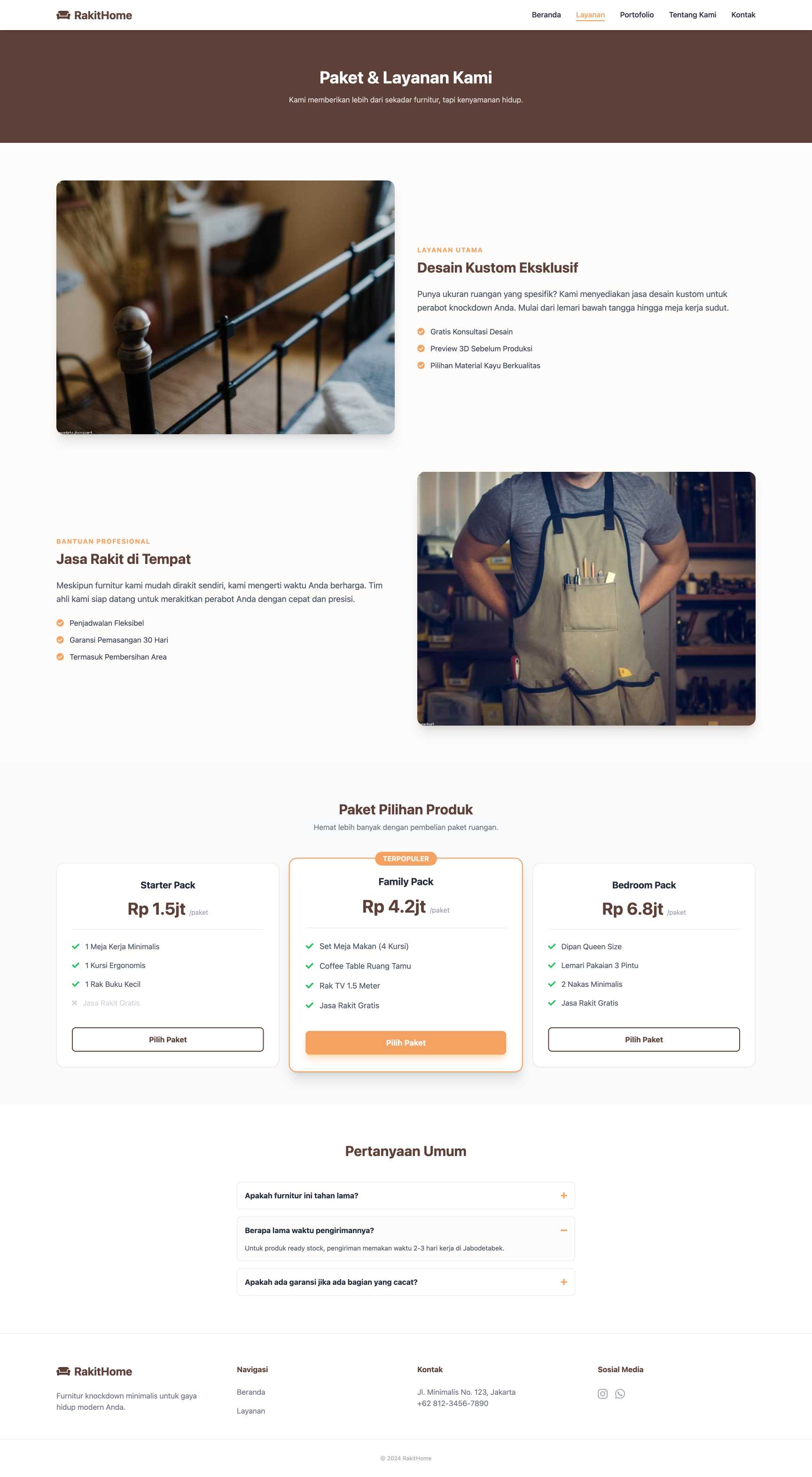 Penjualan Perabot Rumah Knockdown | Service