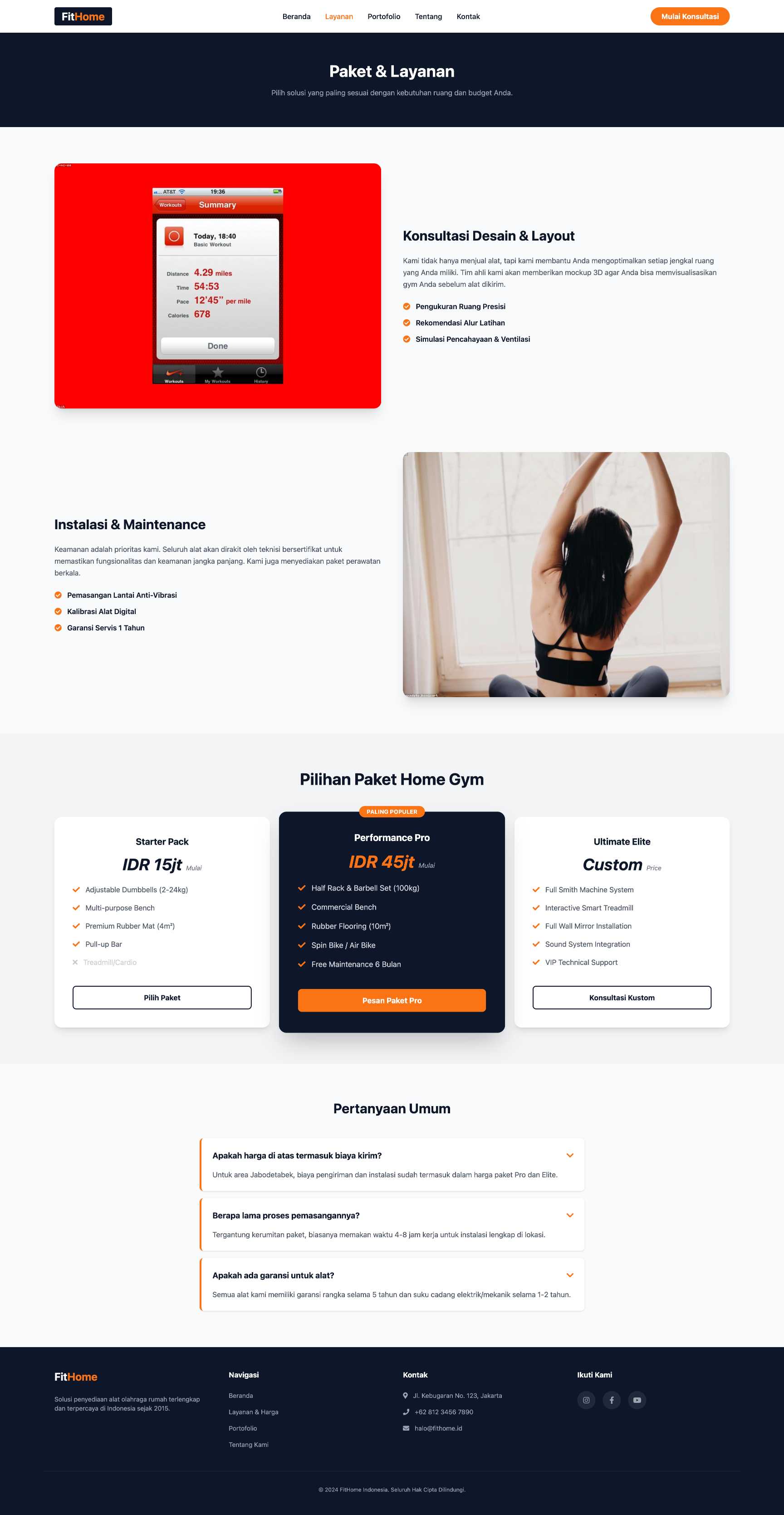 Toko Alat Olahraga di Rumah (Home Gym) | Service