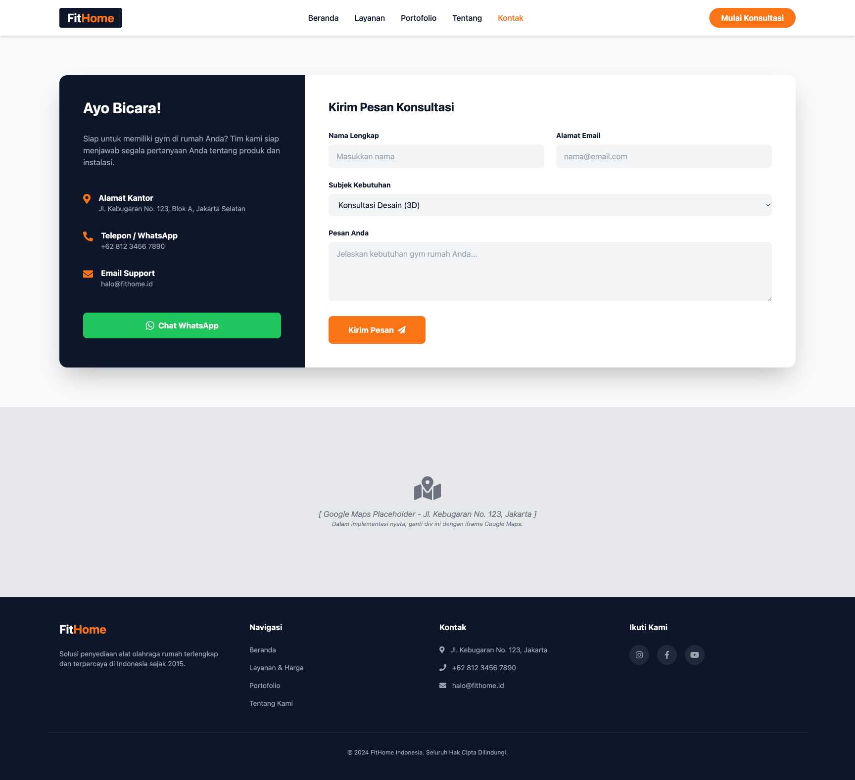 Toko Alat Olahraga di Rumah (Home Gym) | Contact