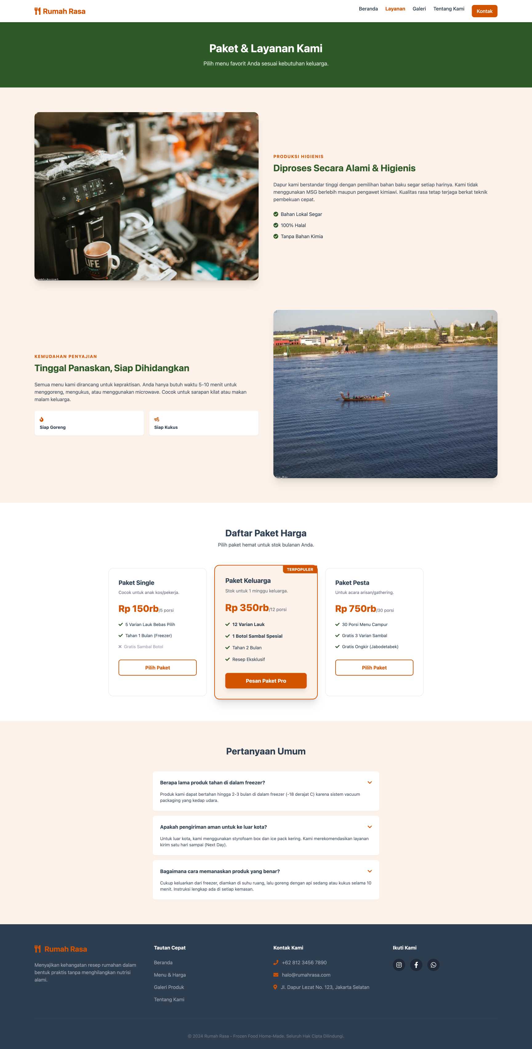 Frozen Food Home-Made | Service