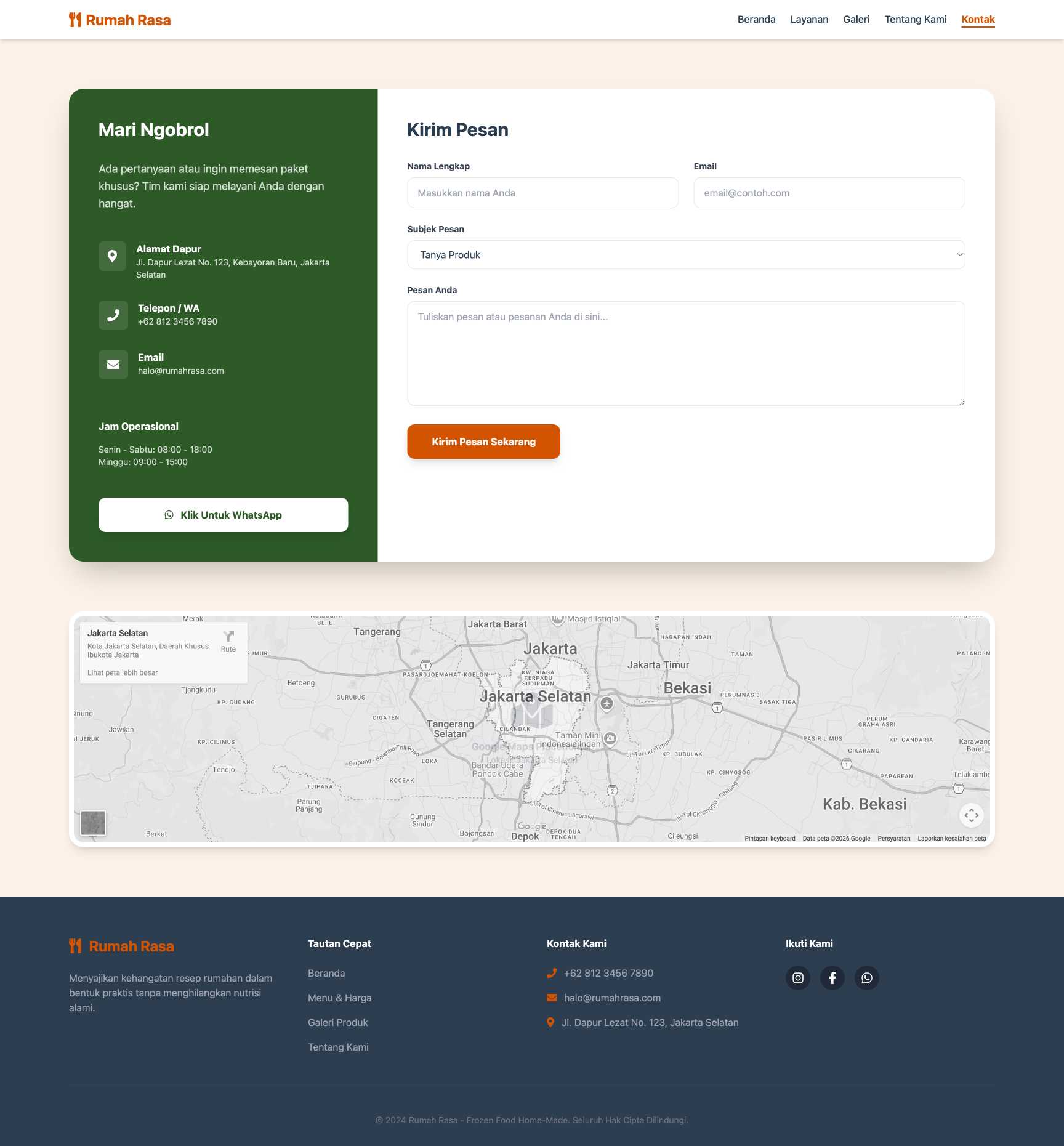 Frozen Food Home-Made | Contact