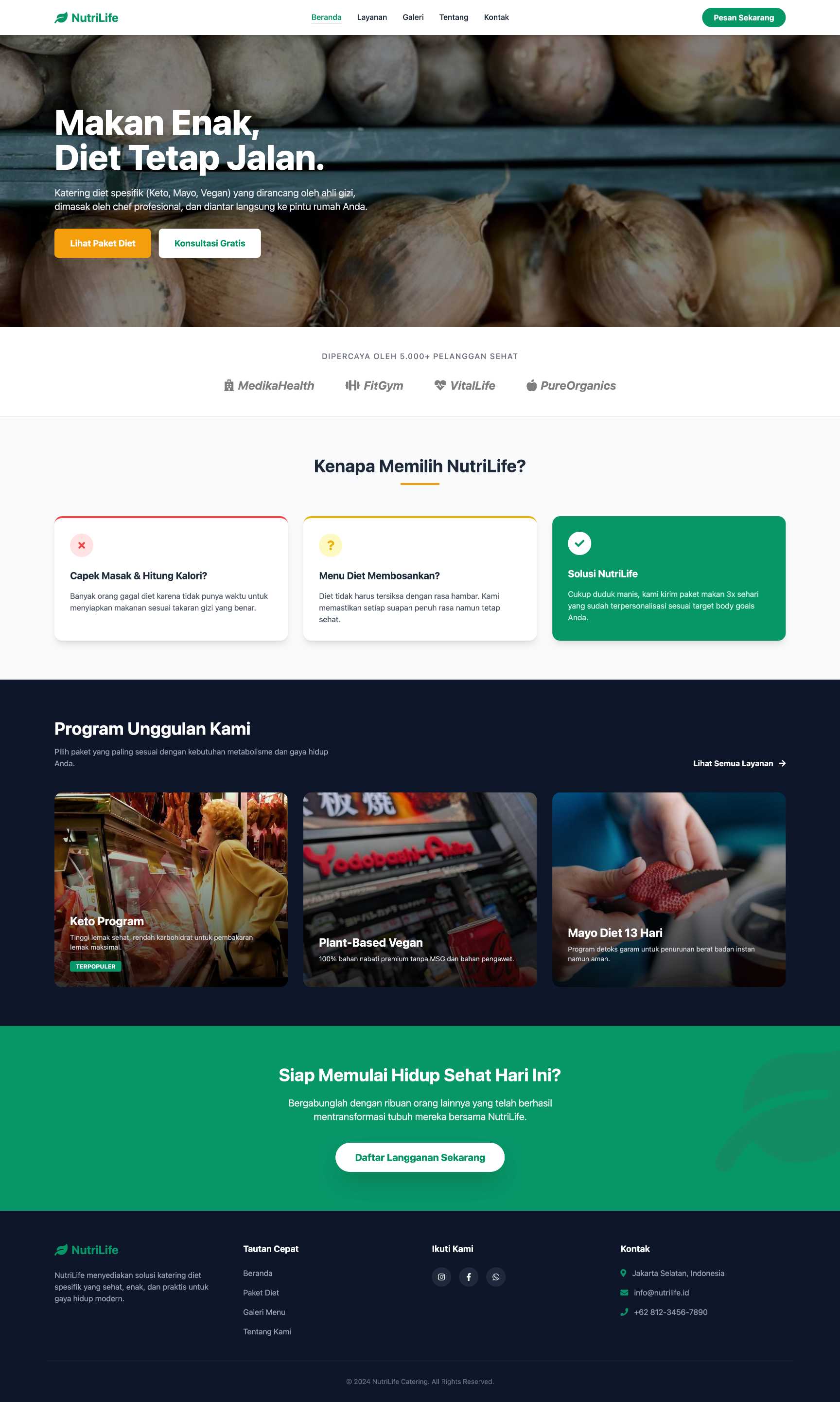 Catering Diet Spesifik (Keto/Mayo/Vegan) | Home