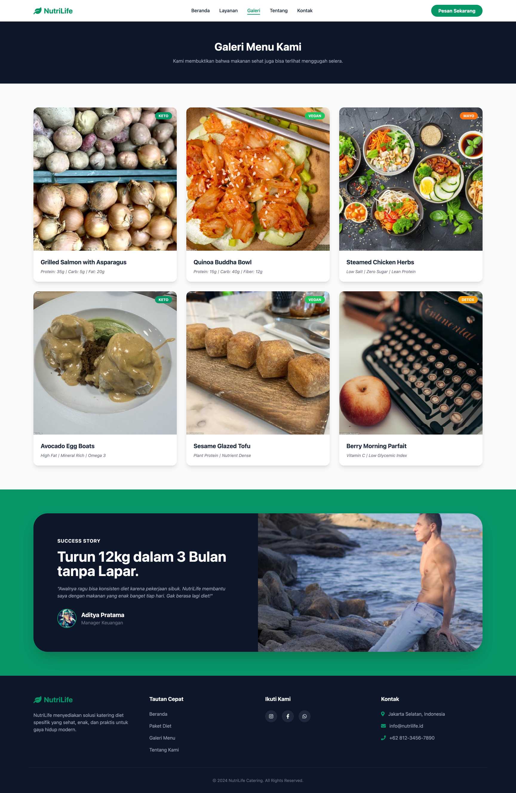 Catering Diet Spesifik (Keto/Mayo/Vegan) | Portfolio