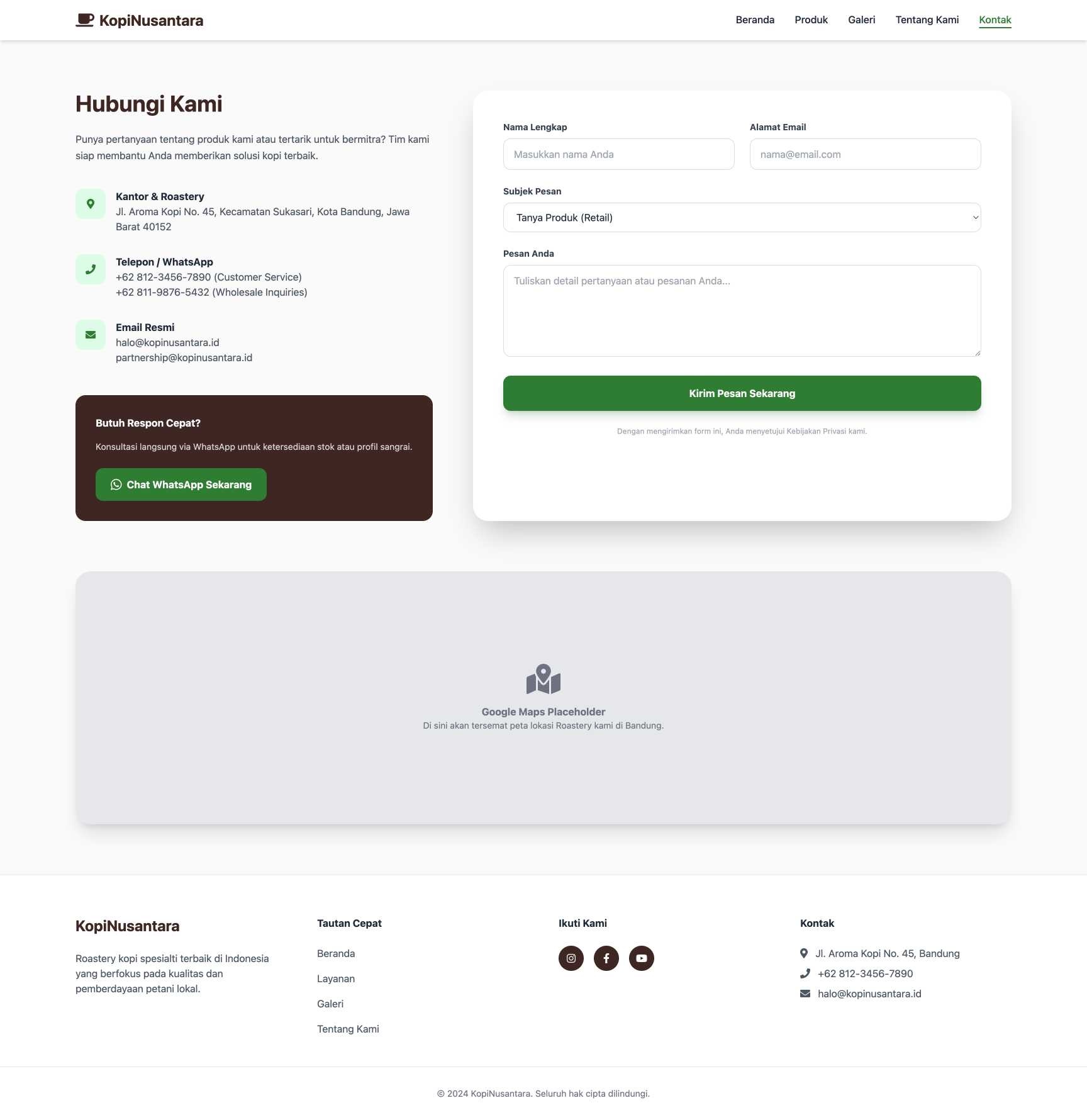 Specialty Coffee Roastery Online | Contact