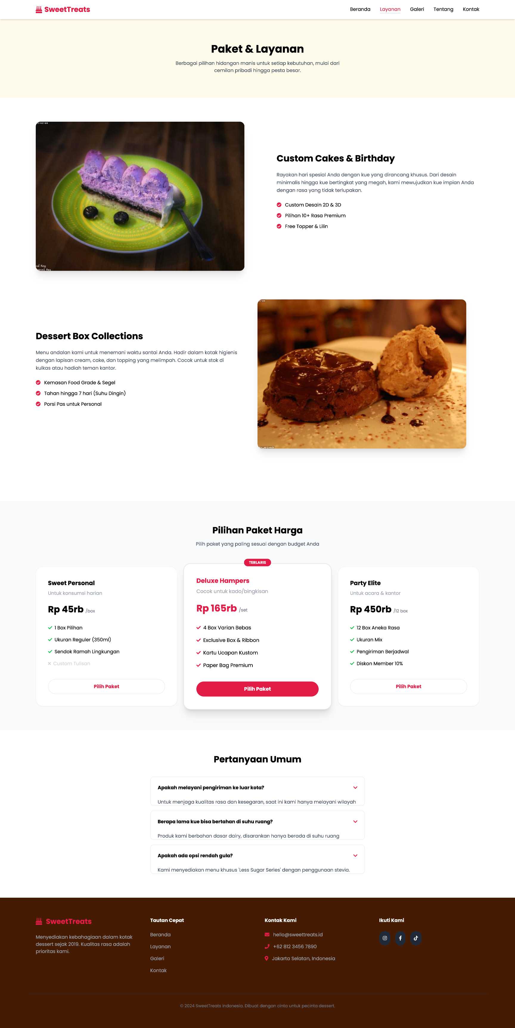 Dessert Box & Cake Online | Service