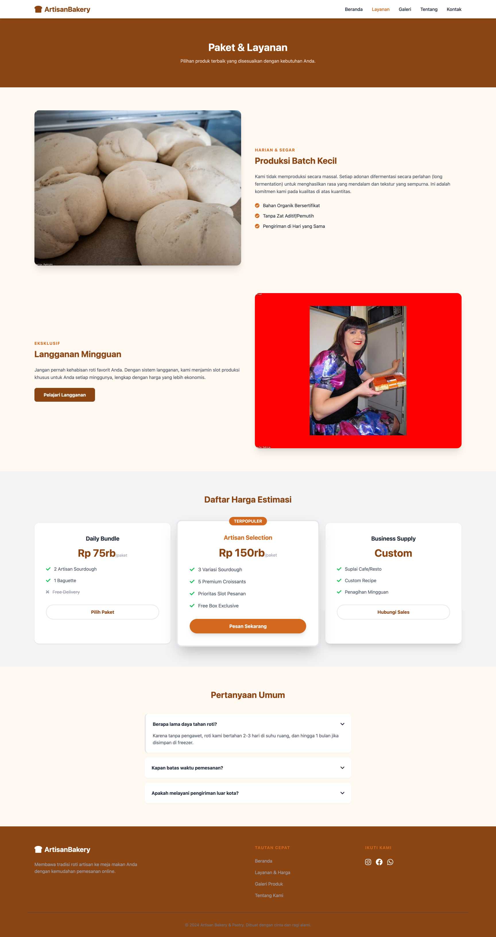 Bakery & Pastry Pre-Order | Service