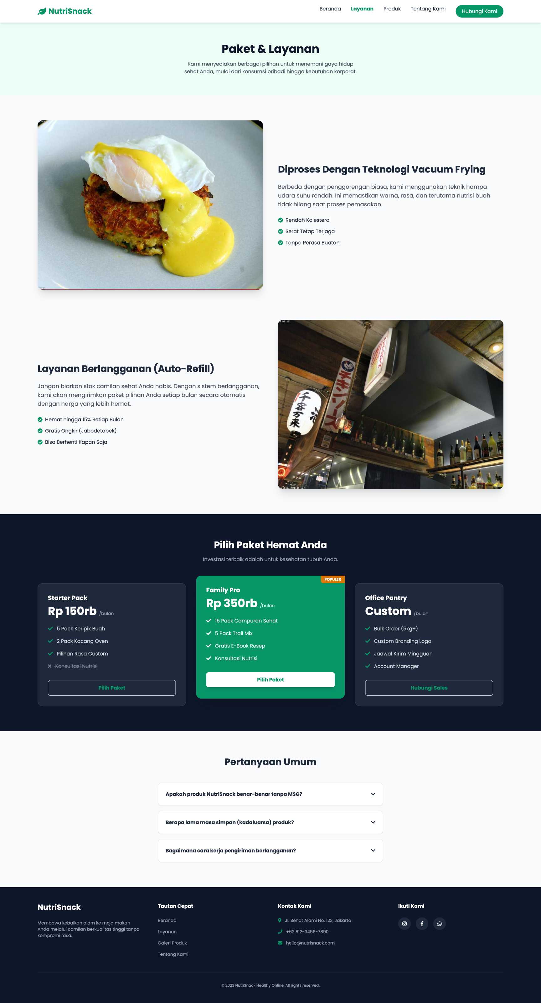 Snack & Camilan Sehat Online | Service