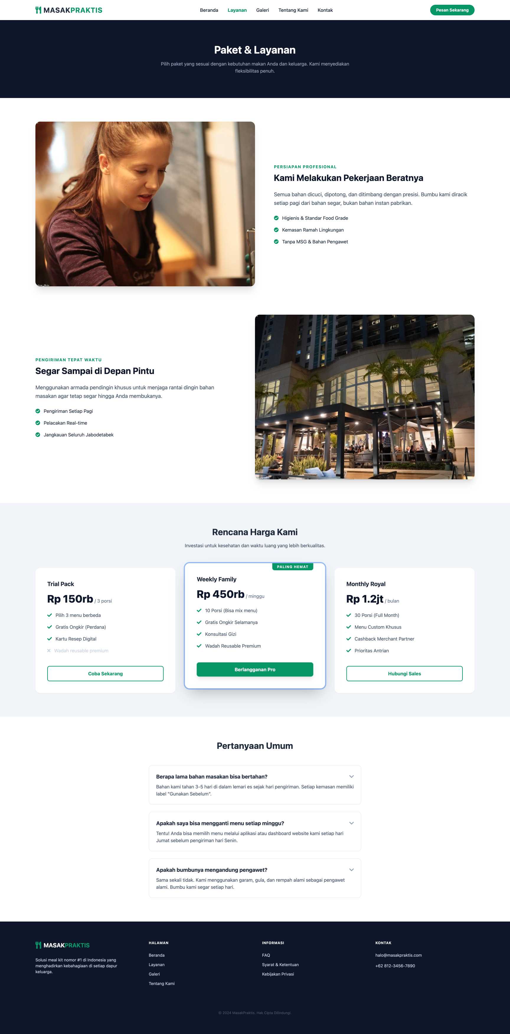 Paket Bahan Masakan (Meal Kit) | Service