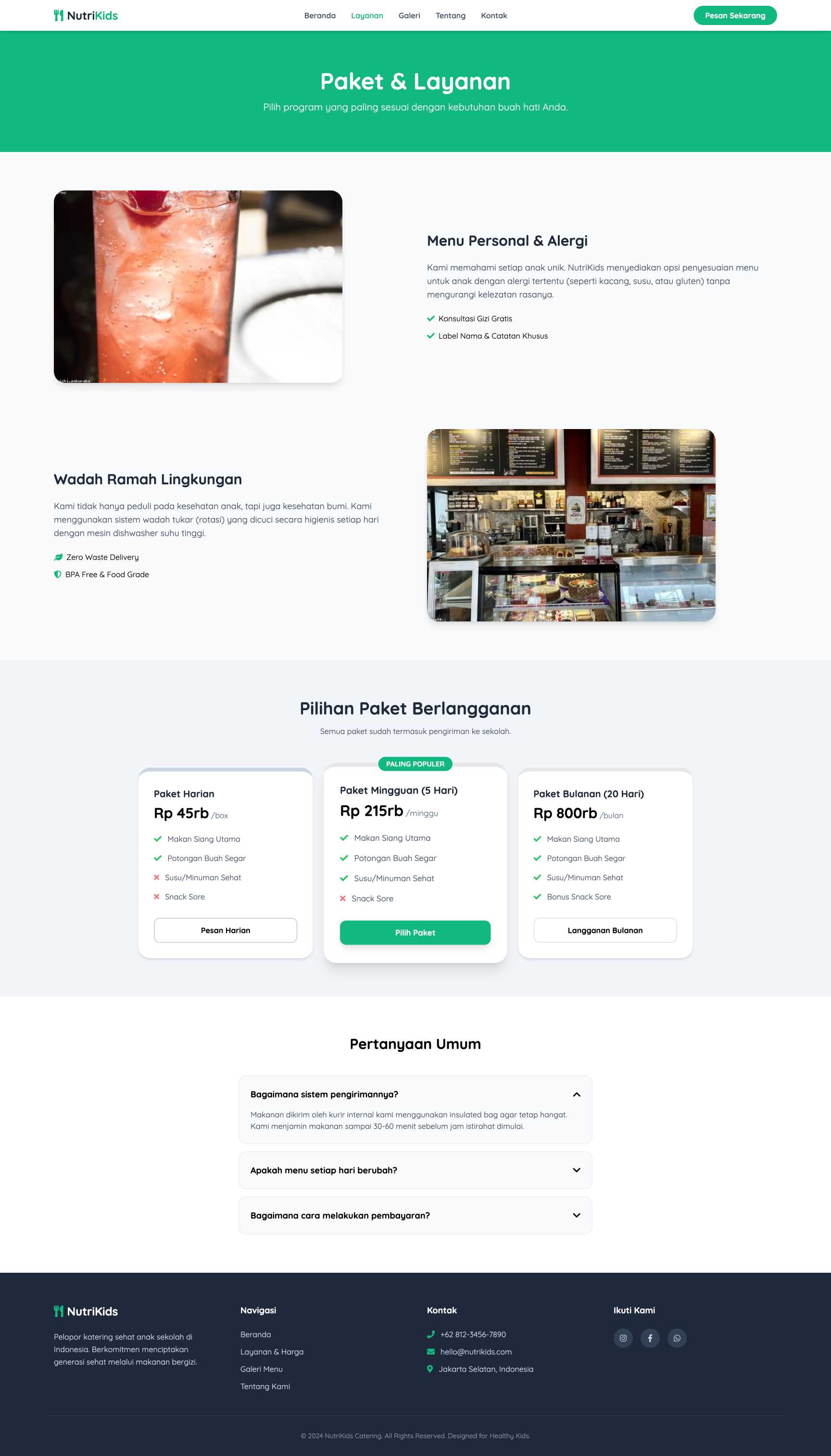 Katering Anak Sekolah (Healthy Kids Meal) | Service