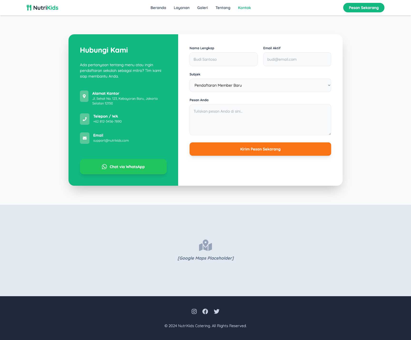 Katering Anak Sekolah (Healthy Kids Meal) | Contact