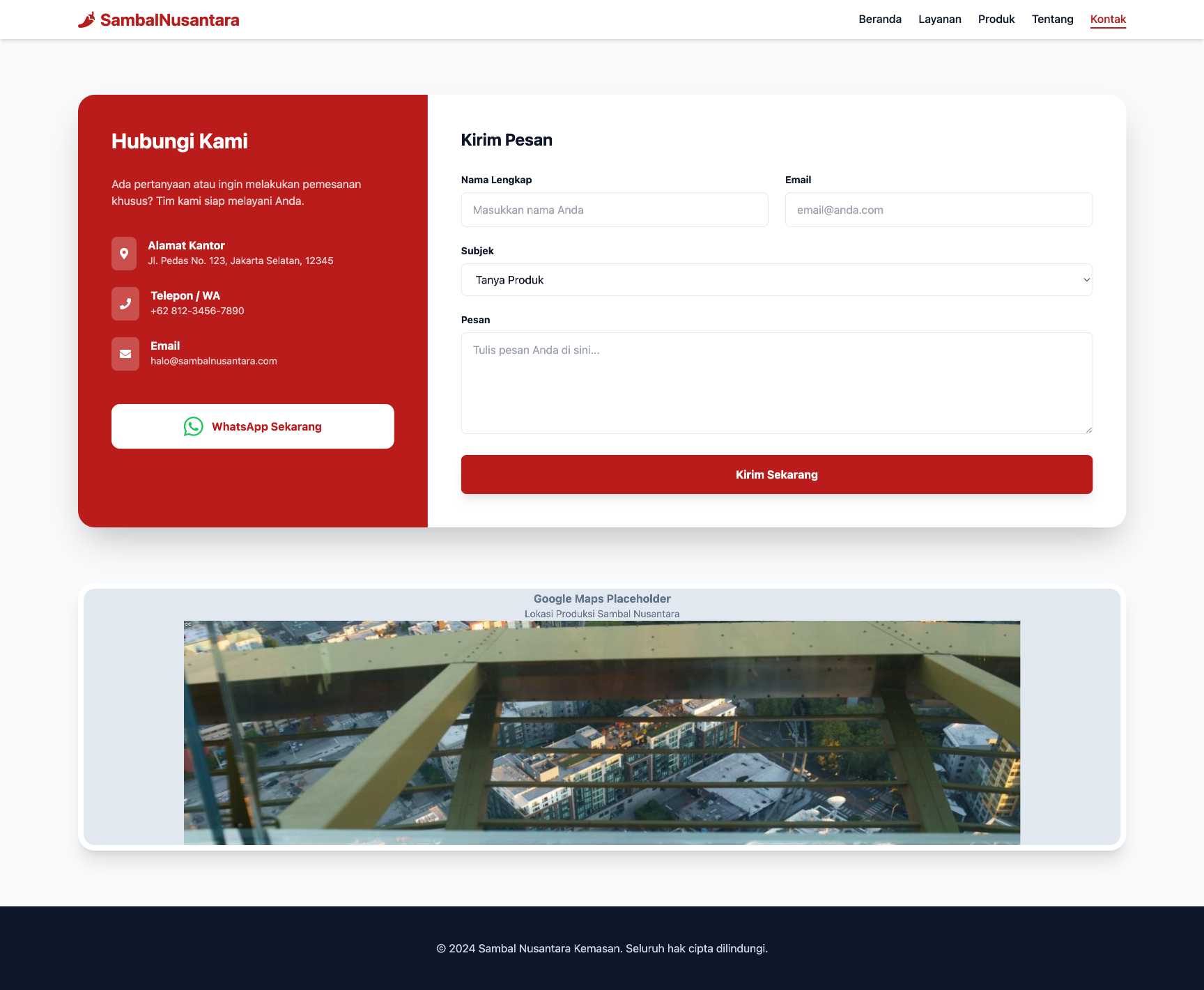 Toko Sambal Nusantara Kemasan | Contact